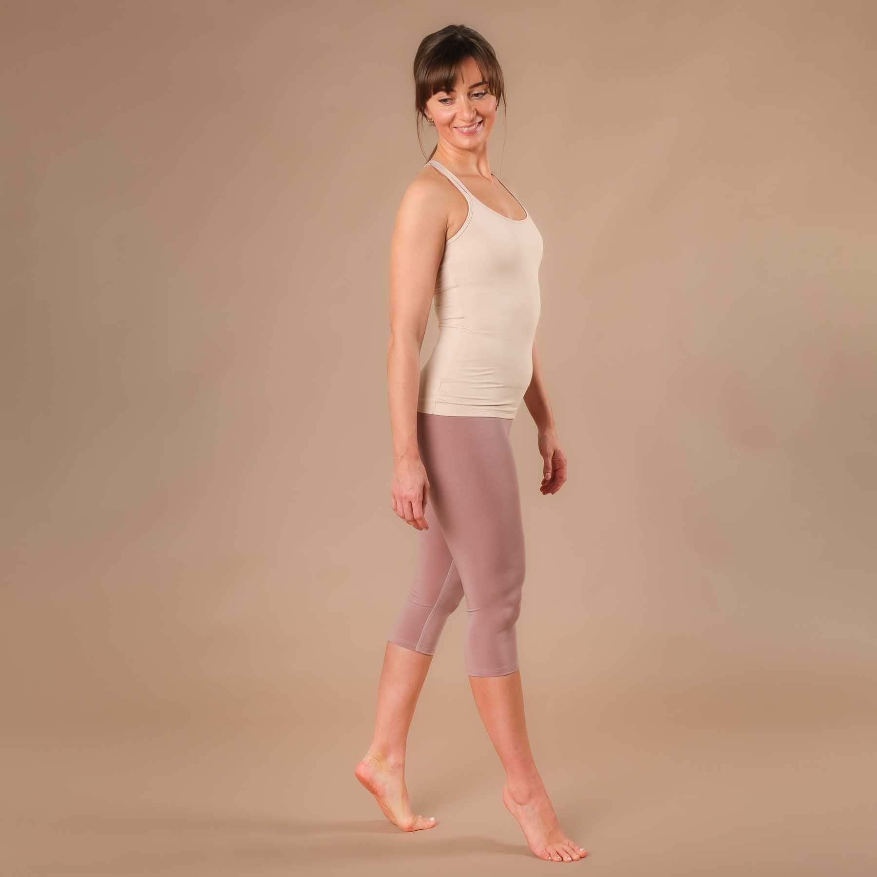 Débardeur de yoga Joy long made in Switzerland sable
