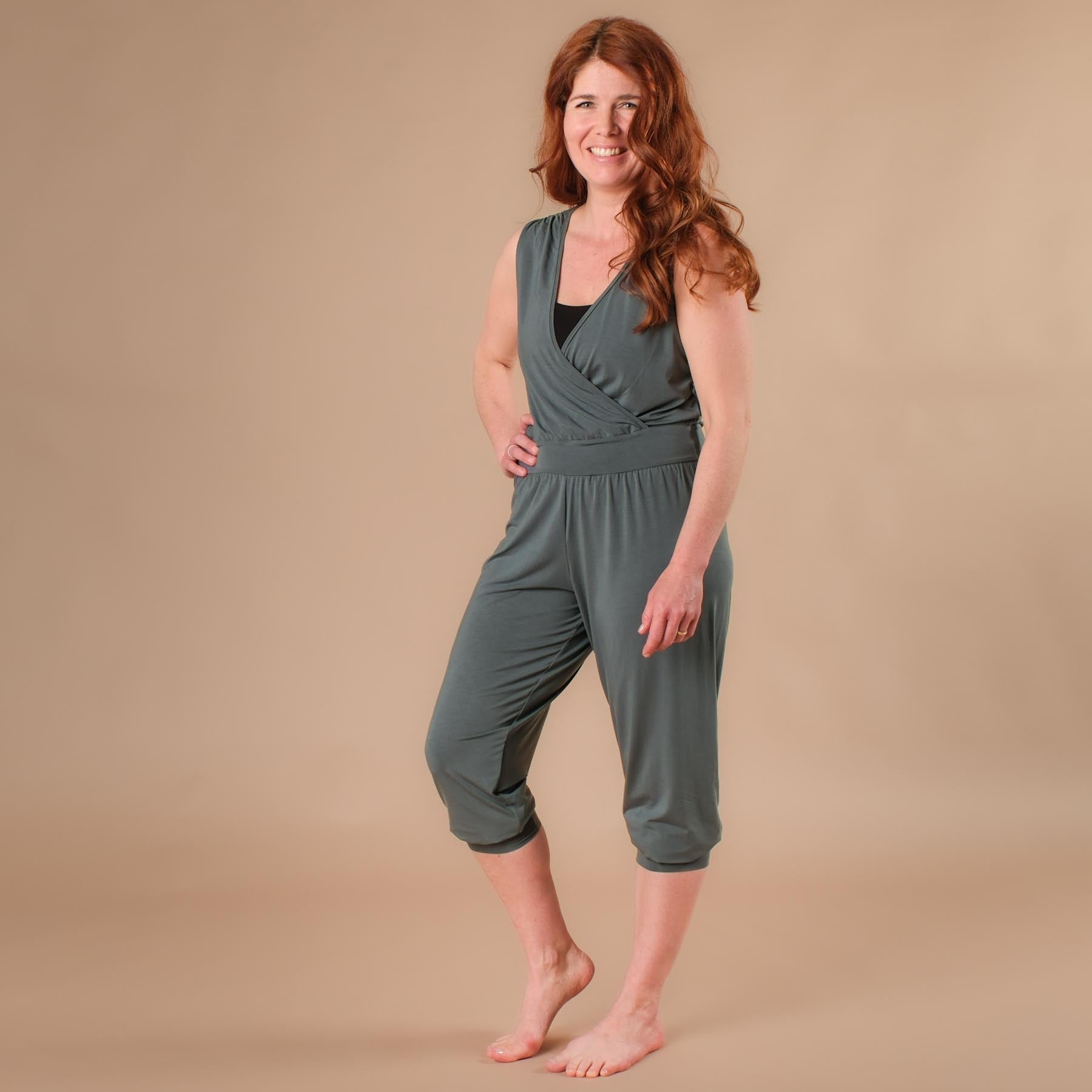 Combinaison de yoga fabriquée en Suisse émeraude
