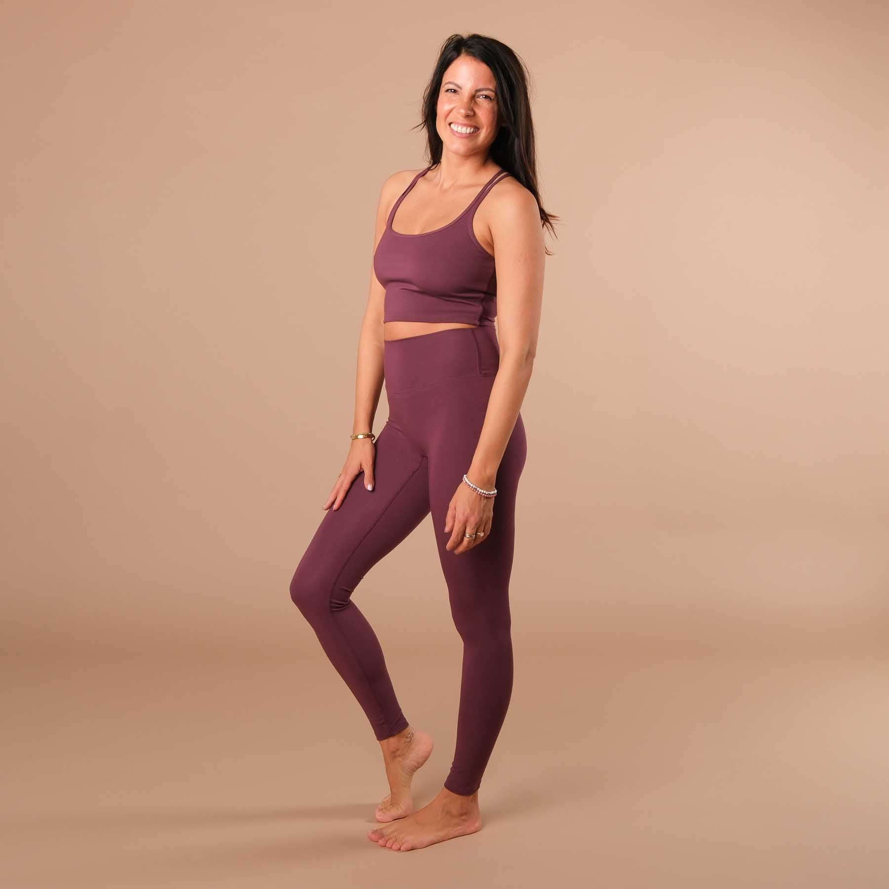 Leggings de yoga Comfy berry, fabriqués en Suisse