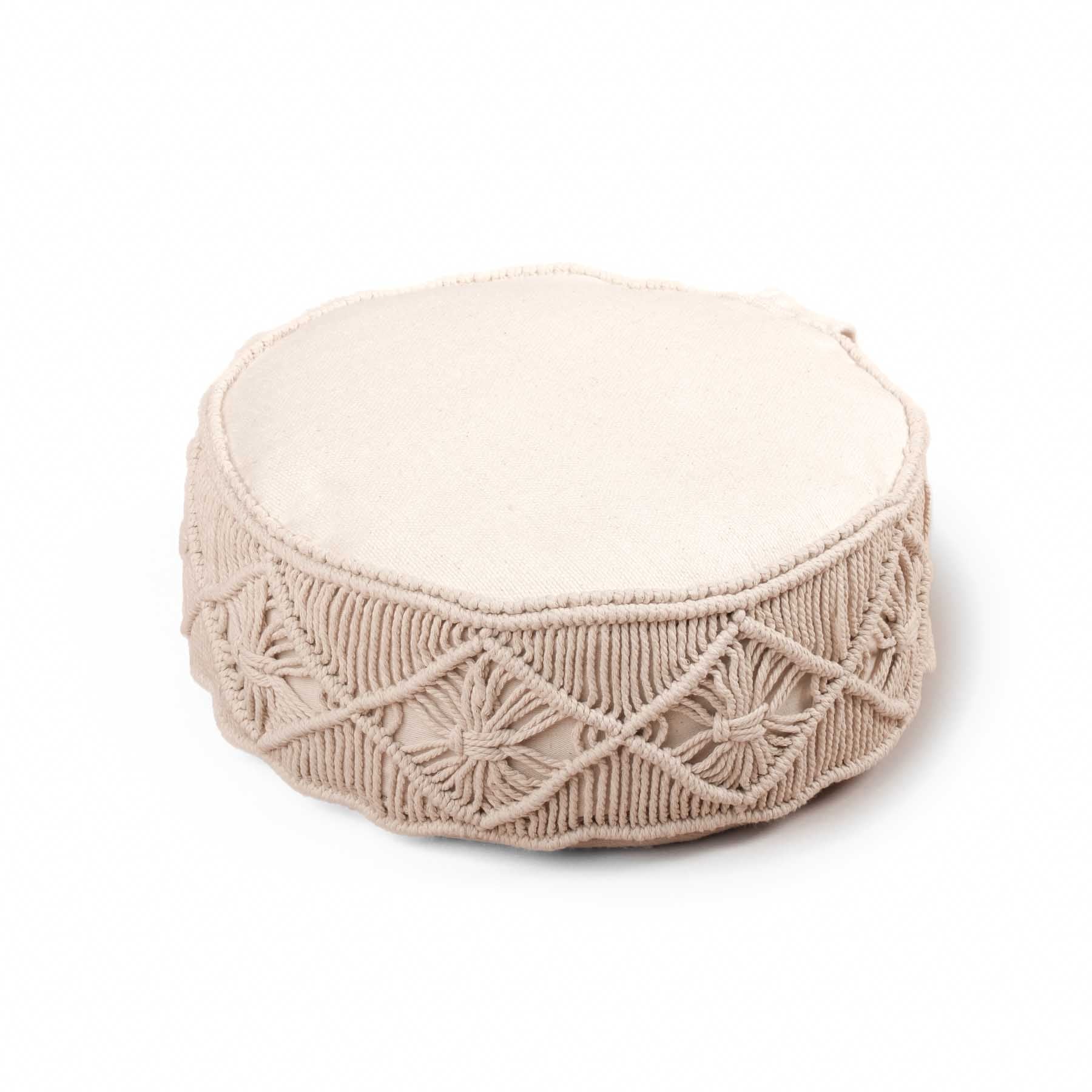 Coussin de méditation macramé noué à la main