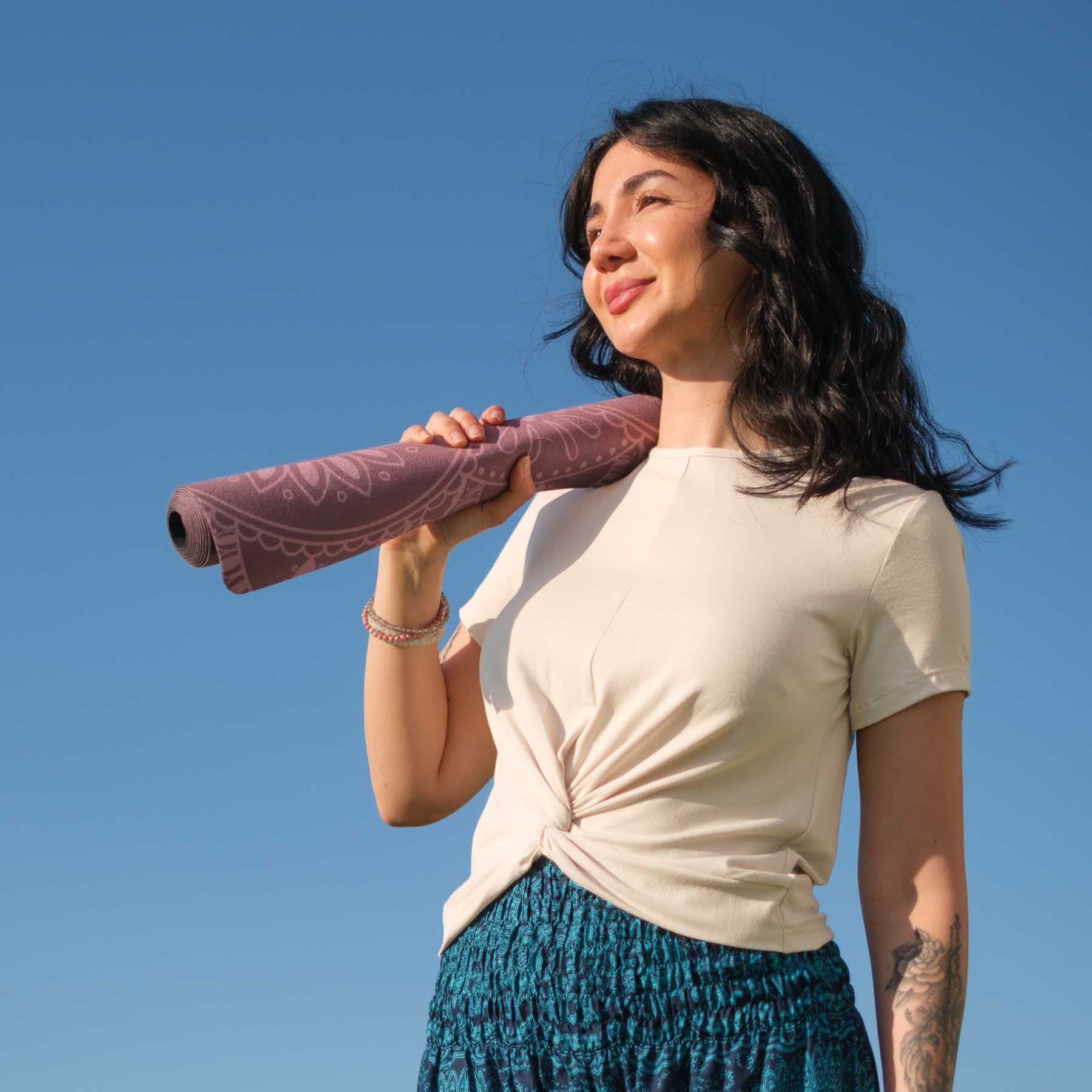 Top de yoga Twist Classy manches courtes sable