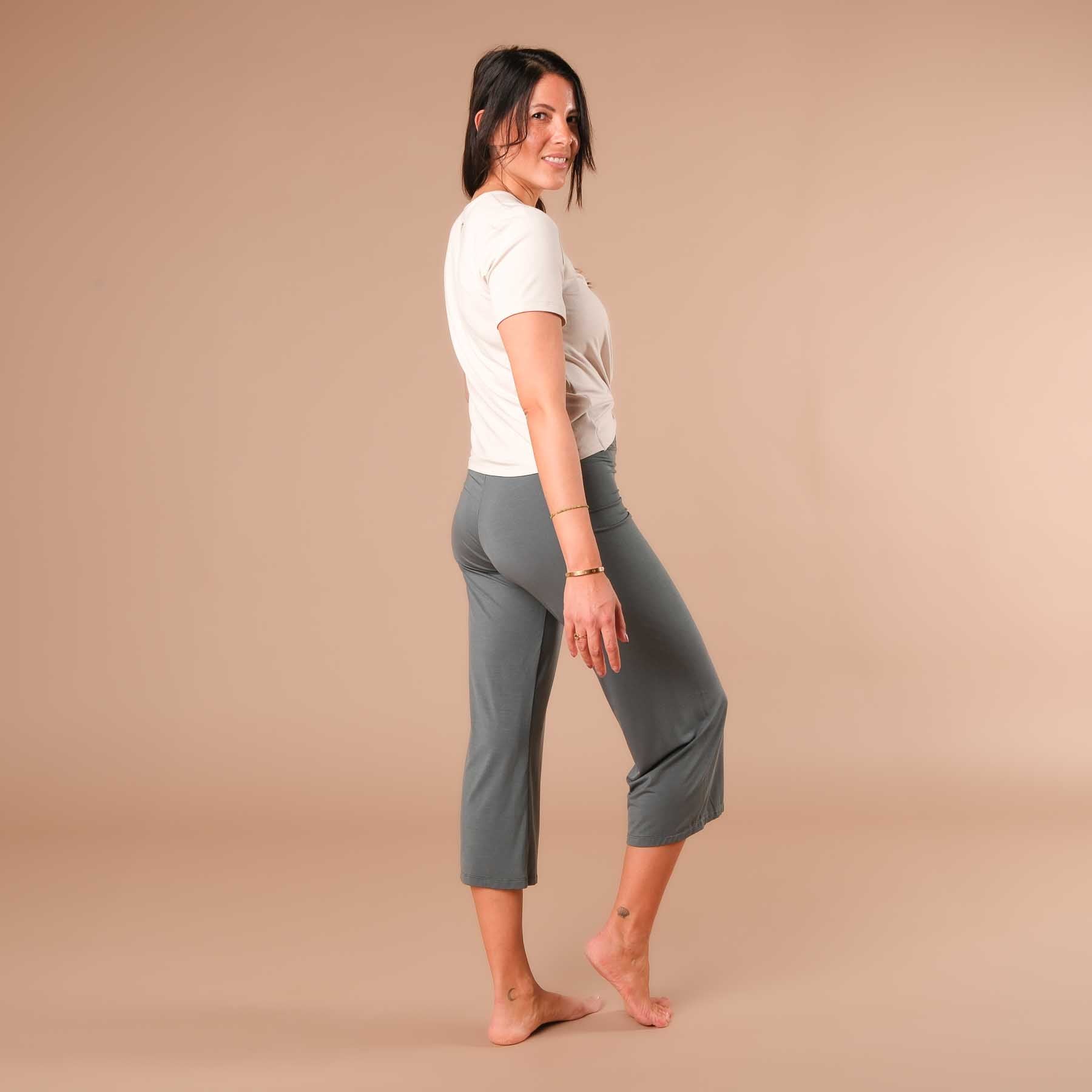 Top de yoga Twist Classy manches courtes sable