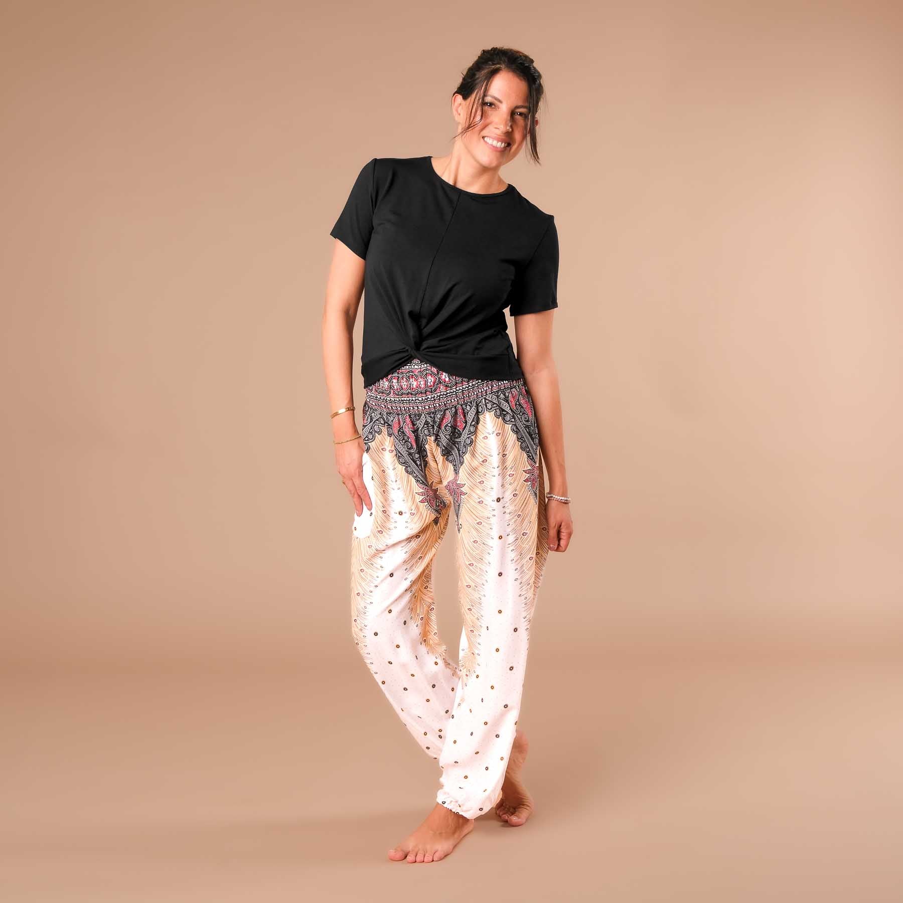 Top de yoga Twist Classy manches courtes noir
