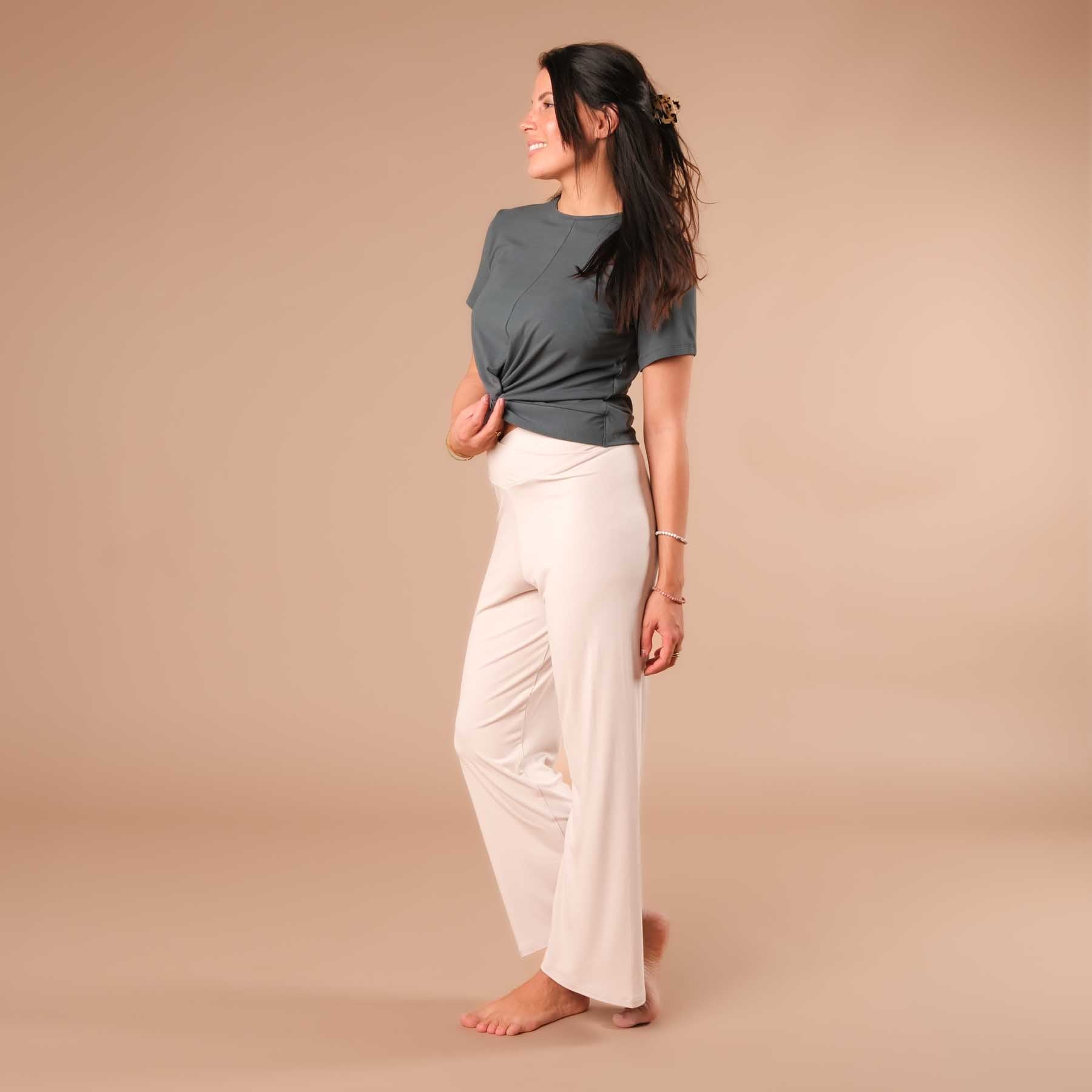 Top de yoga Twist Classy manches courtes émeraude