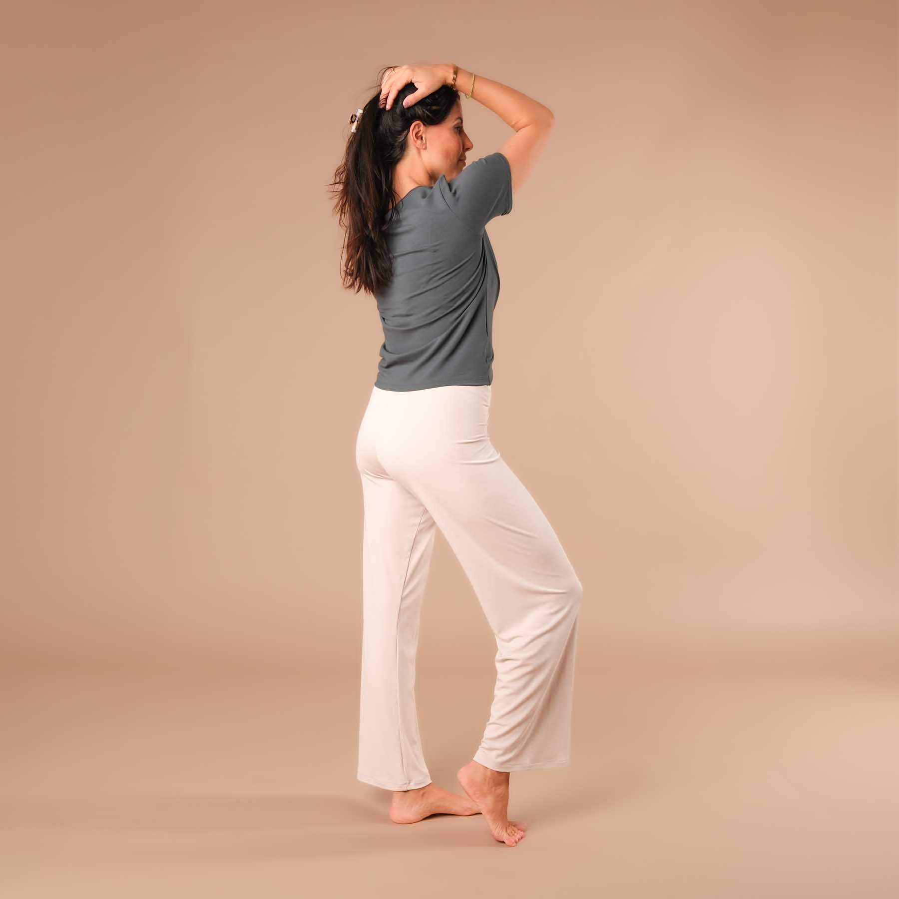 Top de yoga Twist Classy manches courtes émeraude