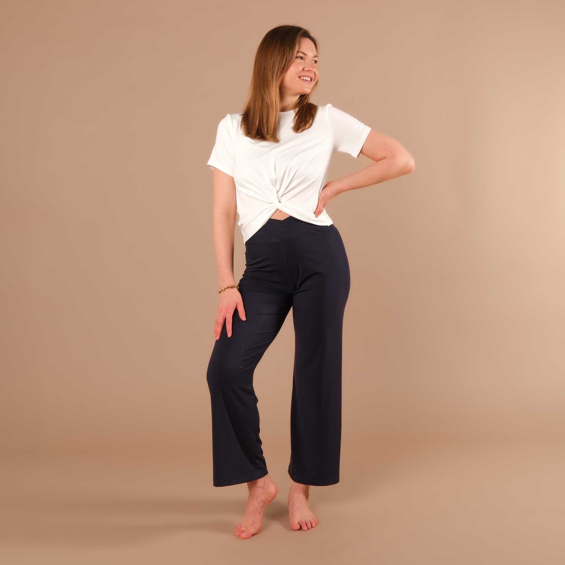 Top de yoga Twist Classy manches courtes blanc