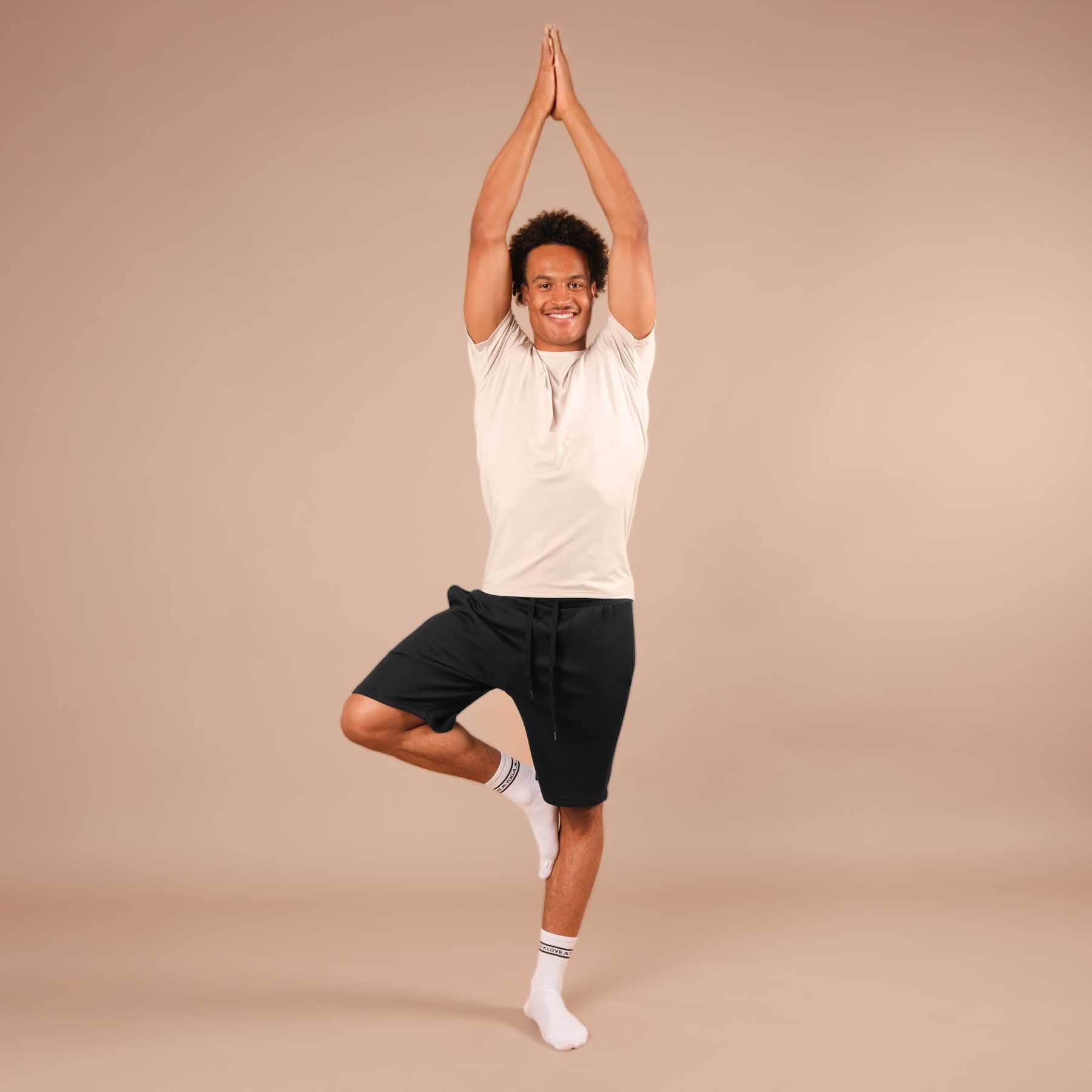 Shirt de yoga pour hommes Classy à manches courtes sable