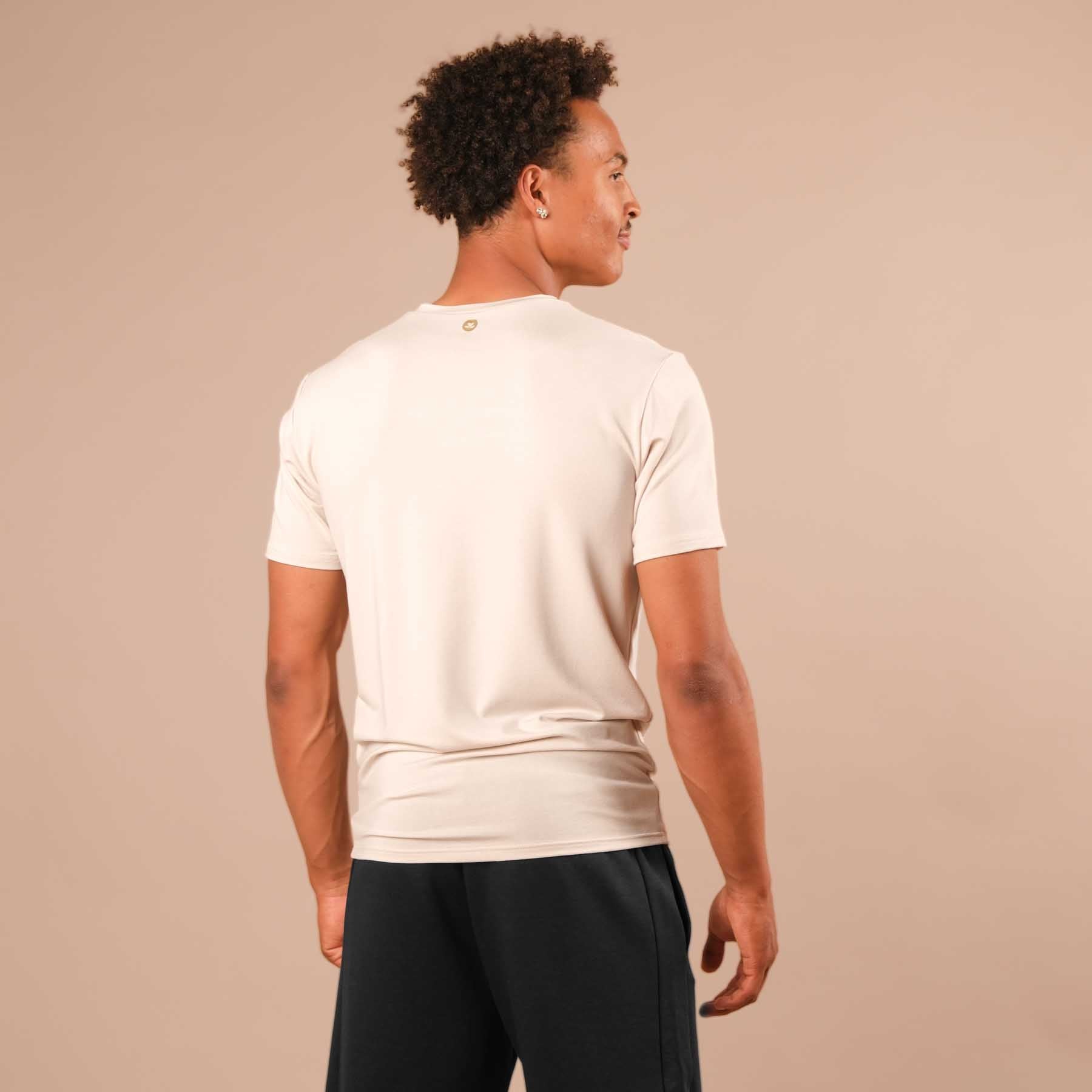 Shirt de yoga pour hommes Classy à manches courtes sable
