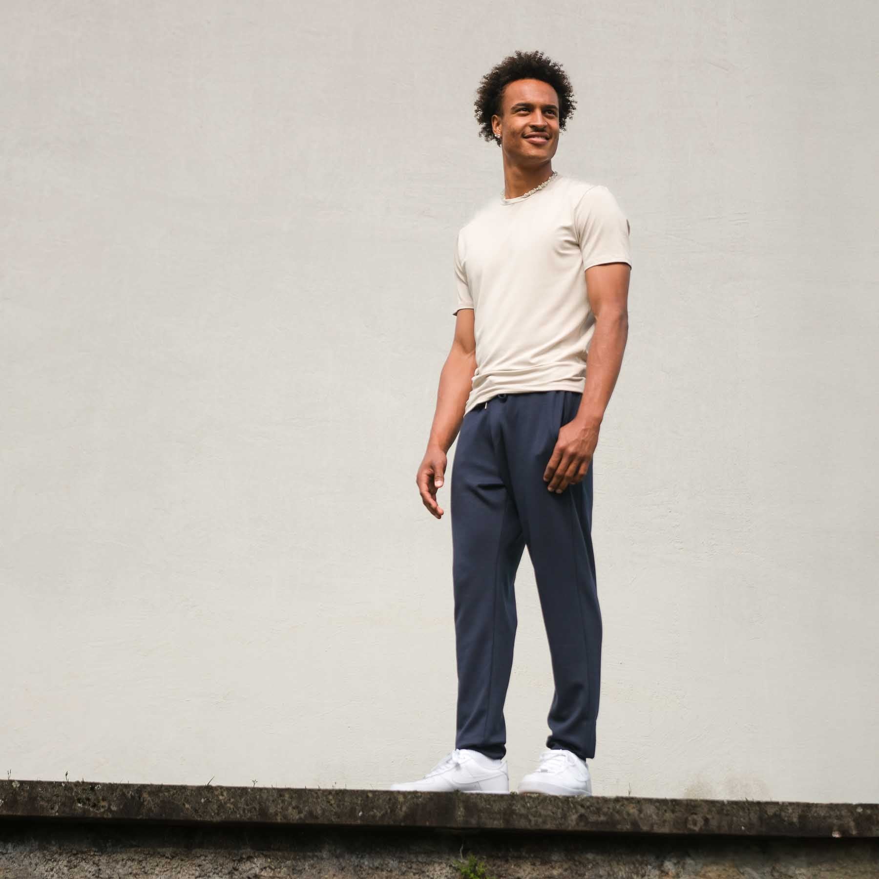 Shirt de yoga pour hommes Classy à manches courtes sable