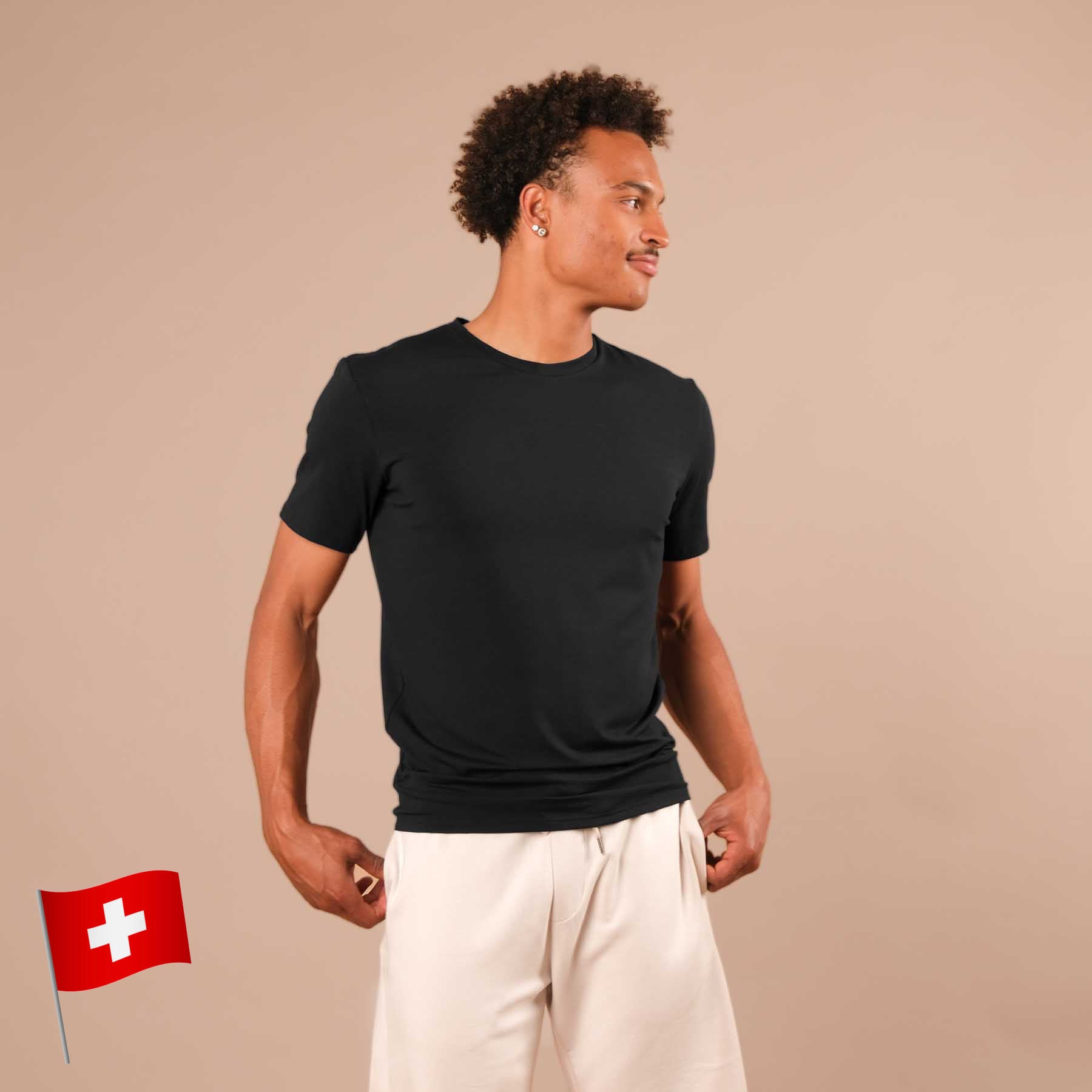 Shirt de yoga pour hommes Classy à manches courtes noir