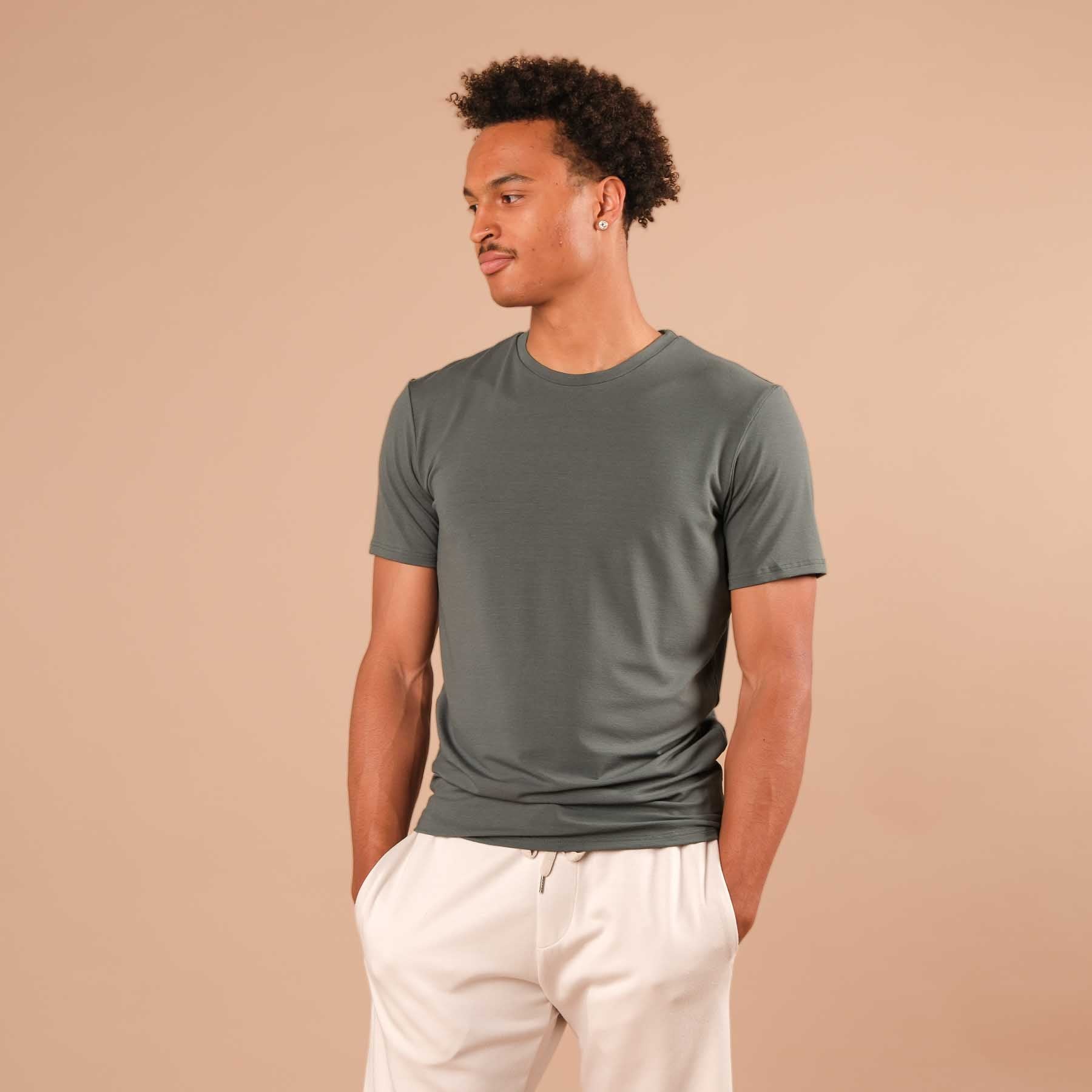 Shirt de yoga homme Classy manches courtes émeraude