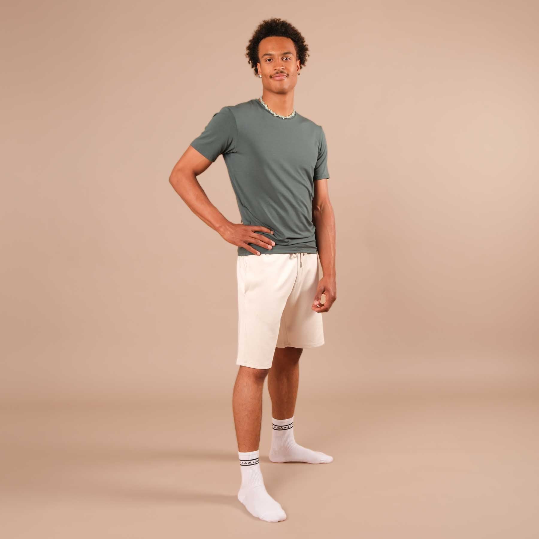 Shirt de yoga homme Classy manches courtes émeraude