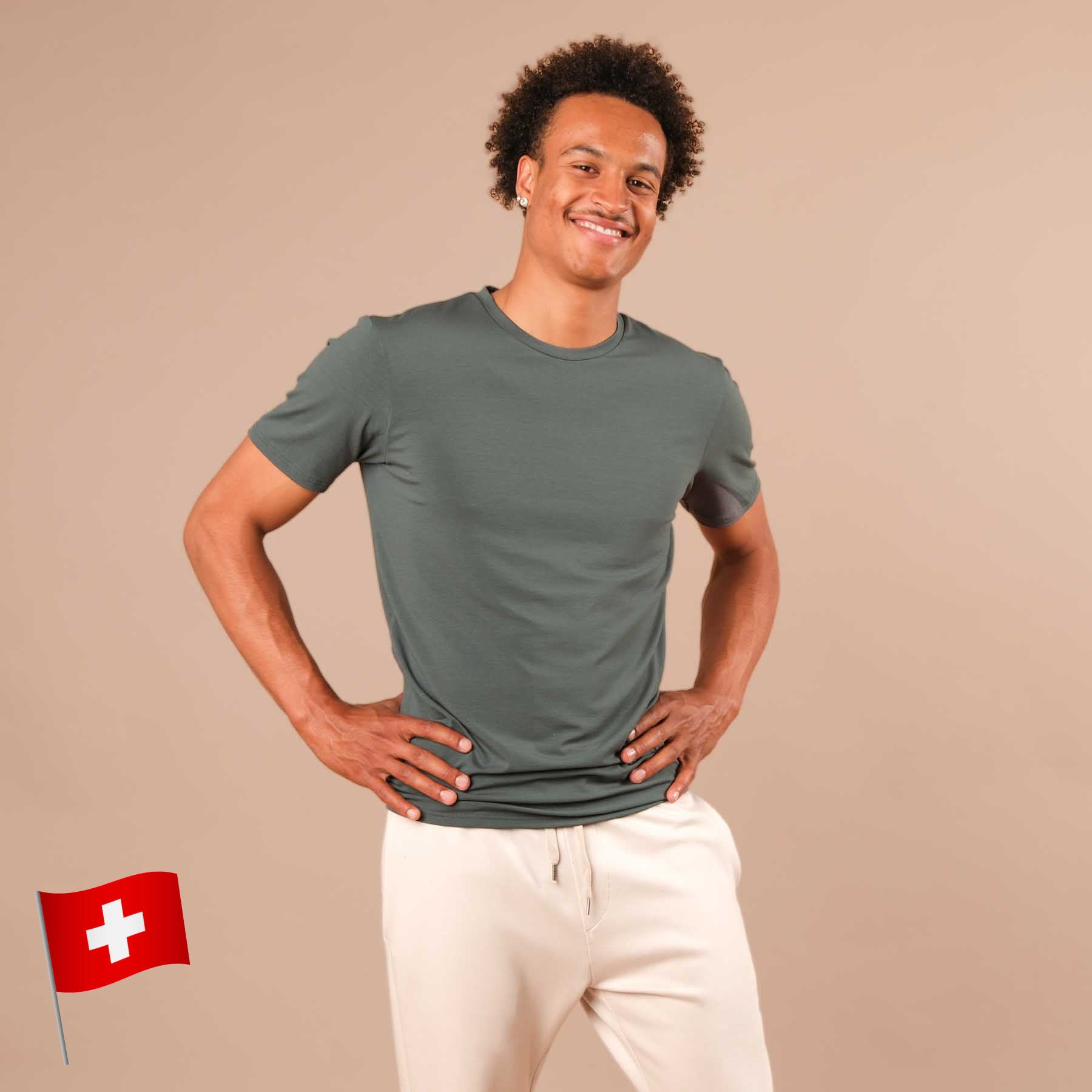 Shirt de yoga homme Classy manches courtes émeraude