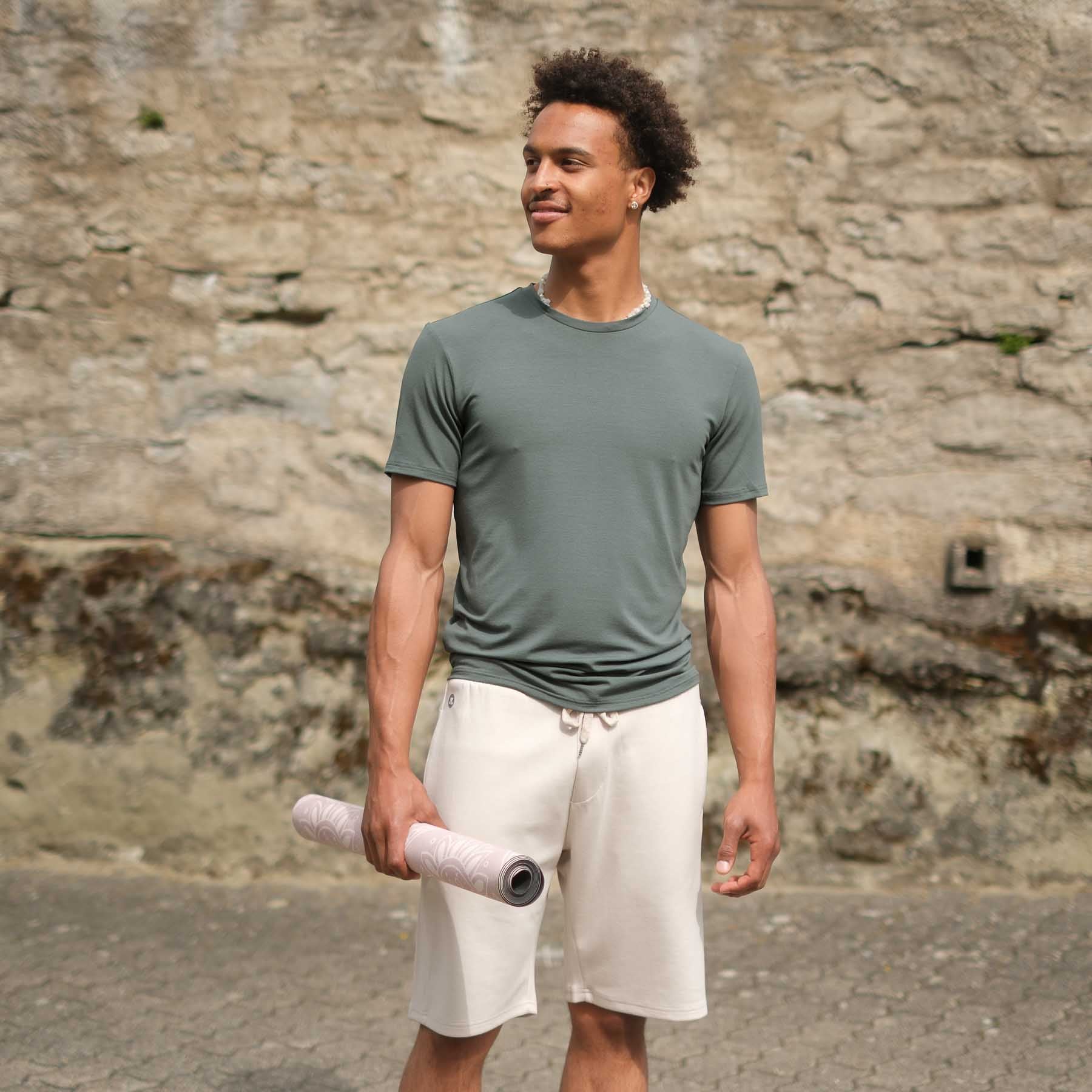 Shirt de yoga homme Classy manches courtes émeraude