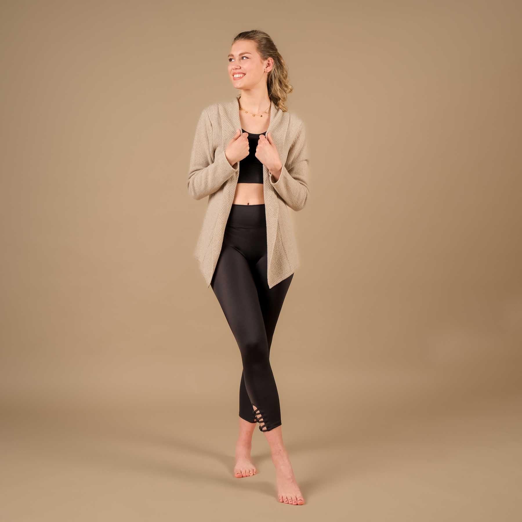 Leggings de yoga 7/8 Eco Mare fabriqués en Suisse à partir de tissu Econyl recyclé espresso
