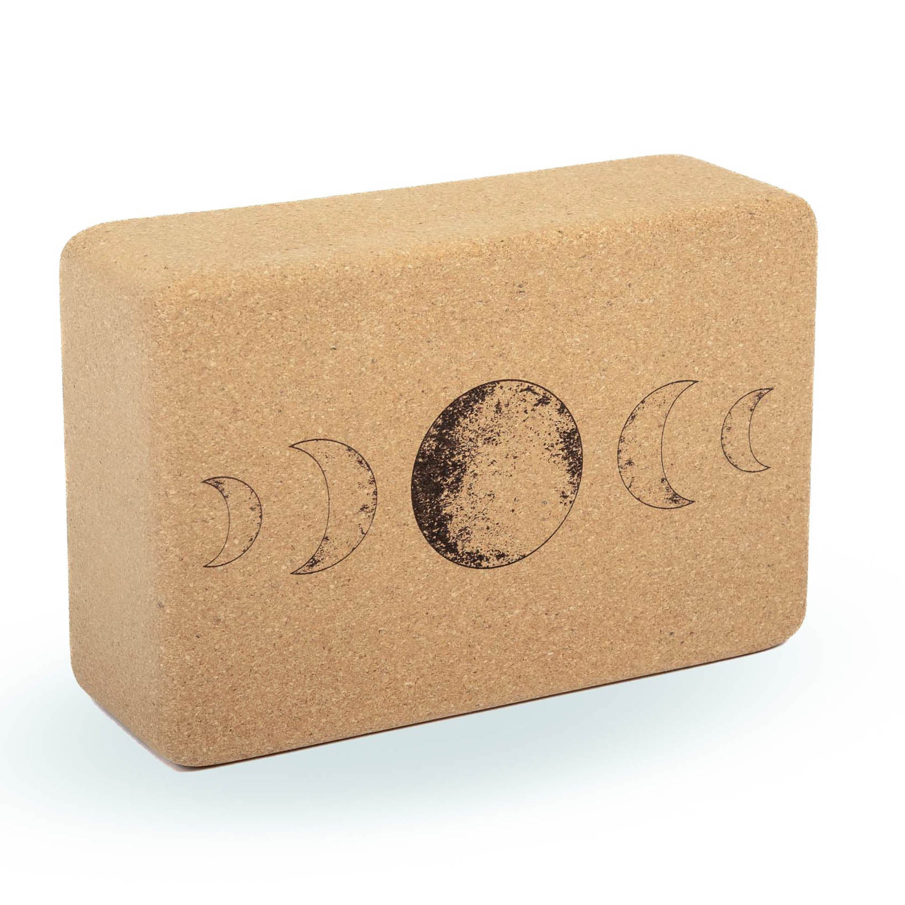 Bloc de yoga en liège Celeste avec design de lune durable