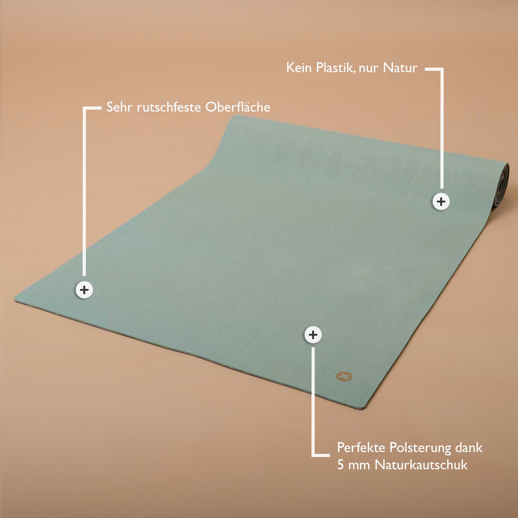 Tapis de yoga EcoGrip caoutchouc naturel FSC menthe