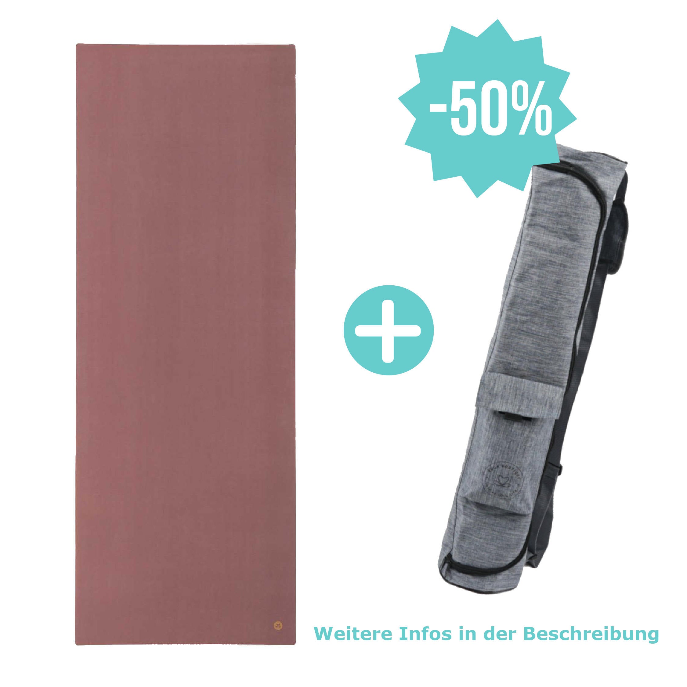 Tapis de yoga EcoGrip caoutchouc naturel FSC aubergine