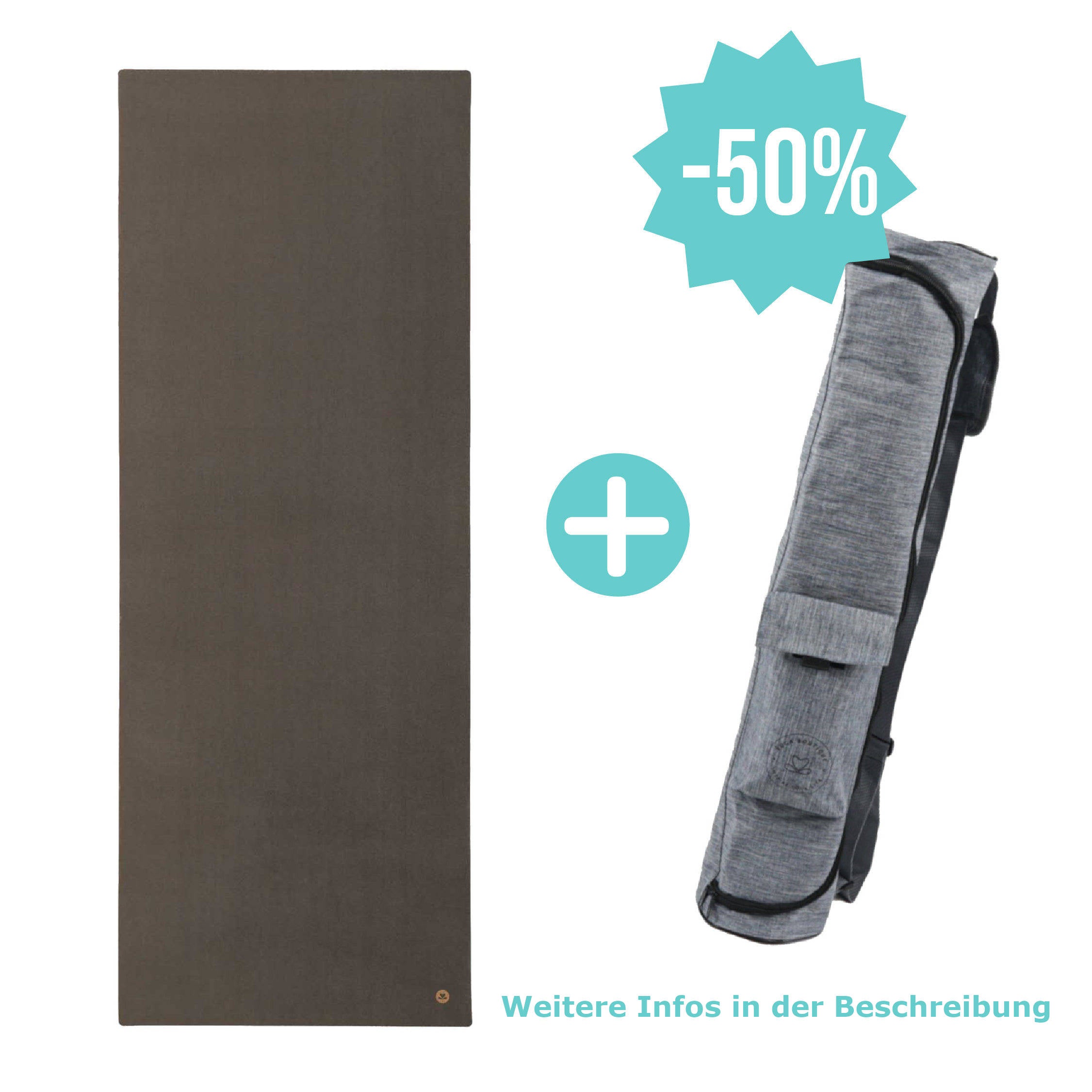 Tapis de voyage - Tapis de yoga EcoGrip caoutchouc naturel FSC anthracite
