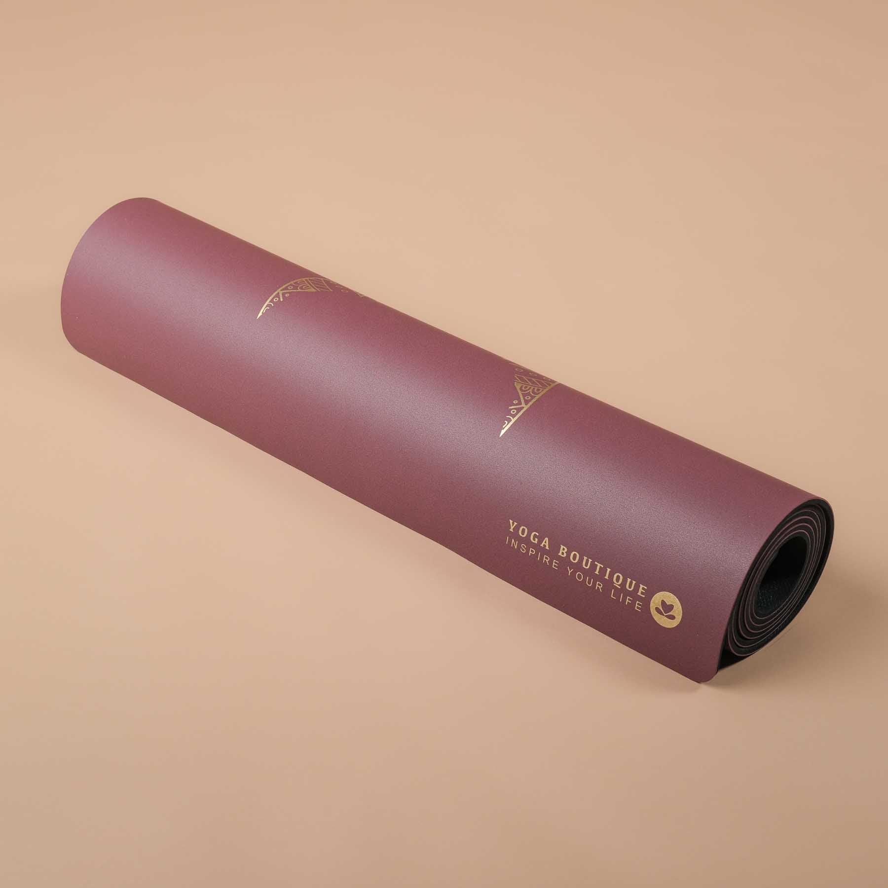 Tapis de yoga SuperGrip 2.0 Mandala Moon super antidérapant en caoutchouc naturel berry
