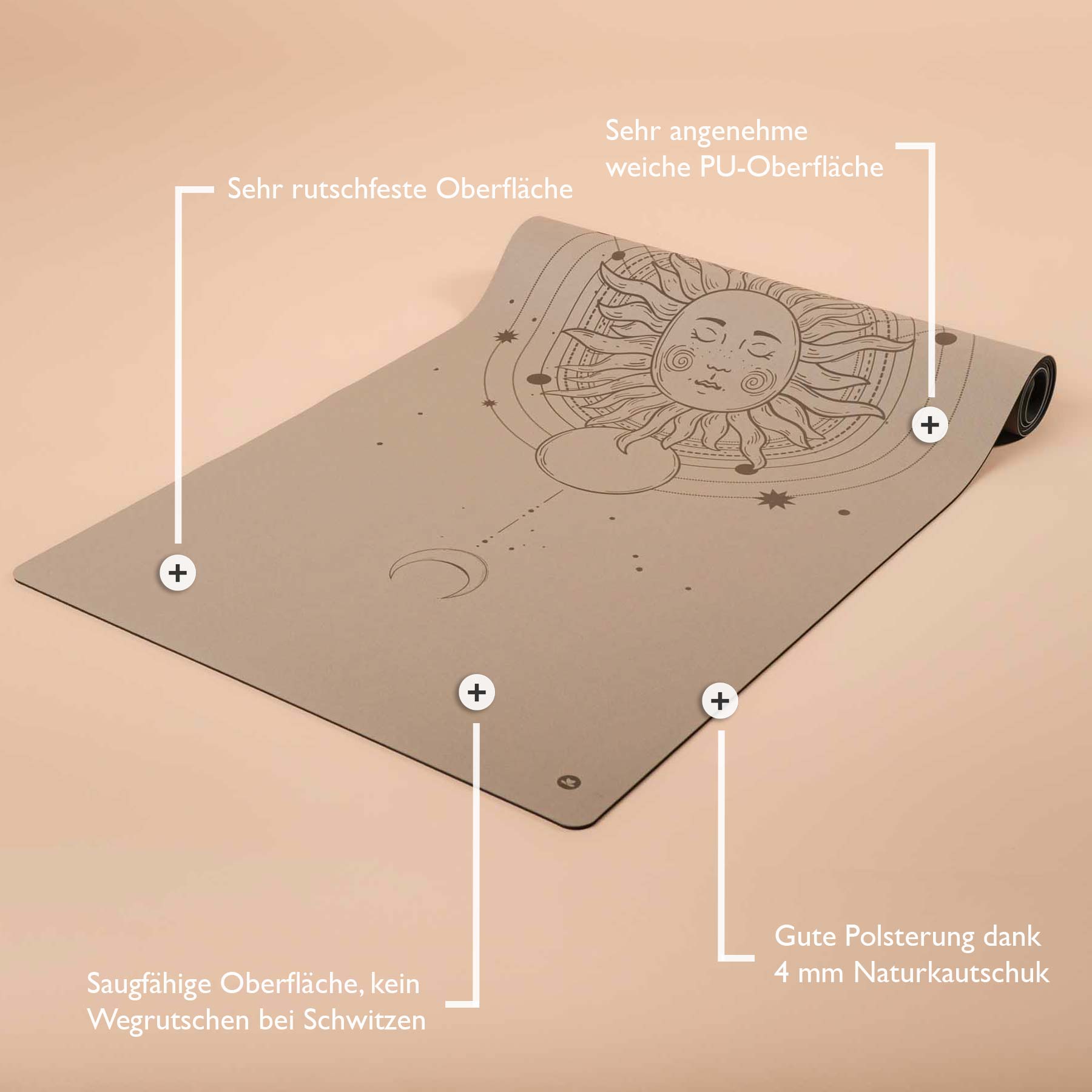 Tapis de yoga SuperGrip 2.0 Cosmos antidérapant sable