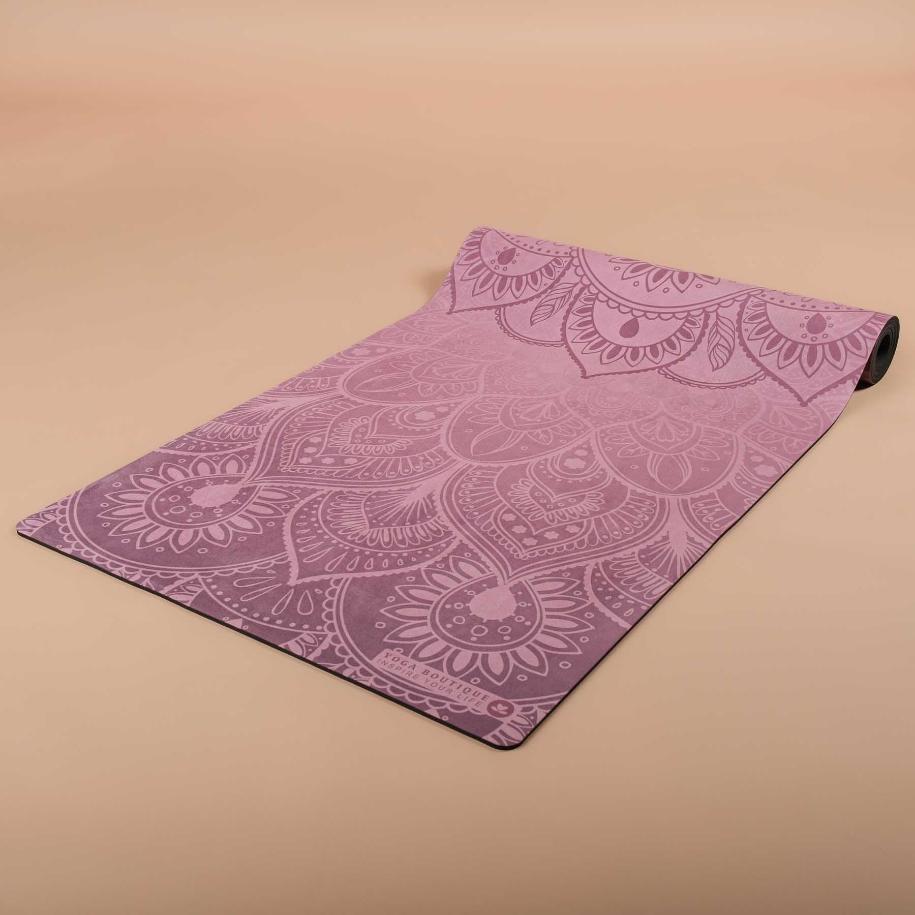 Tapis de yoga velours Mandala lavande