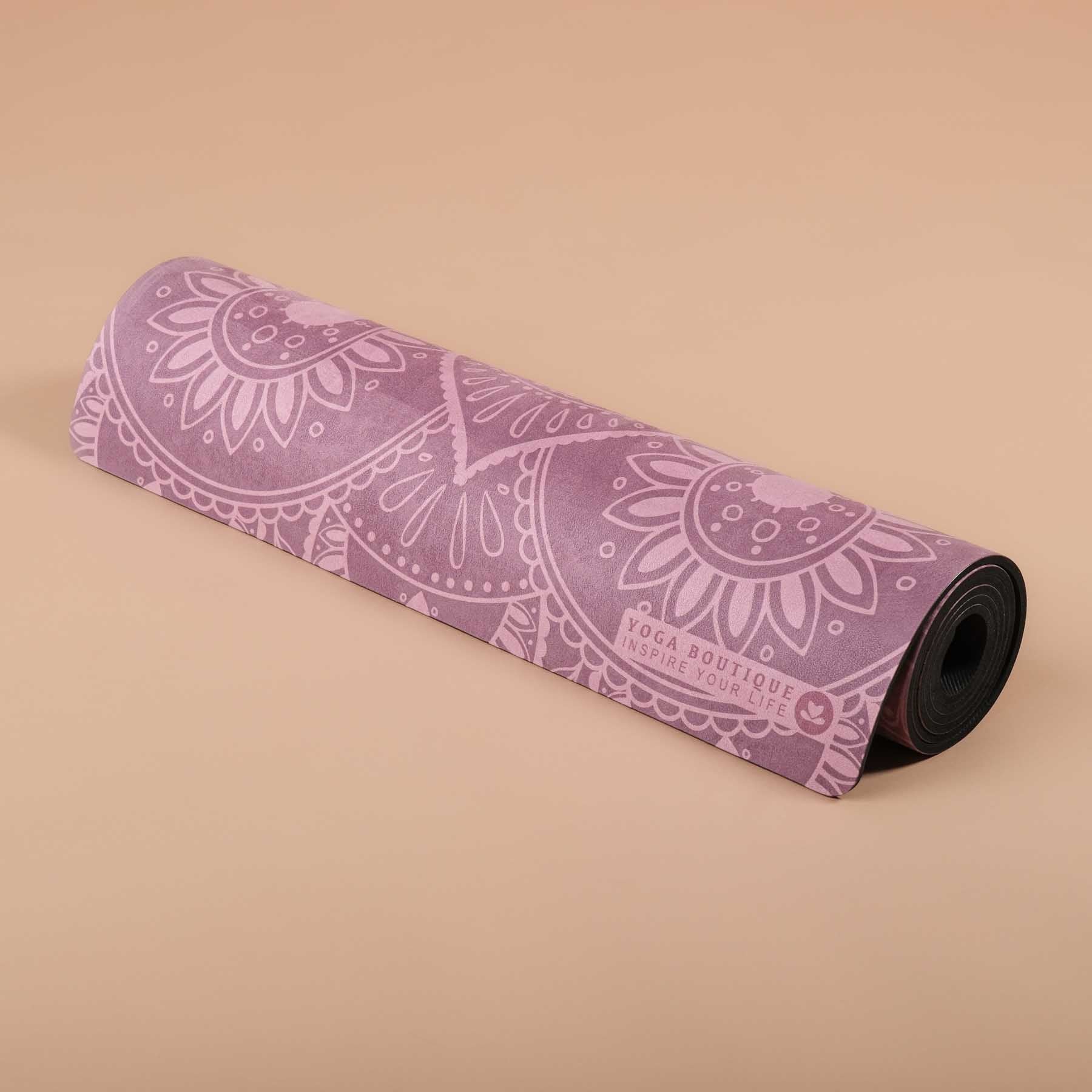 Tapis de yoga velours Mandala lavande