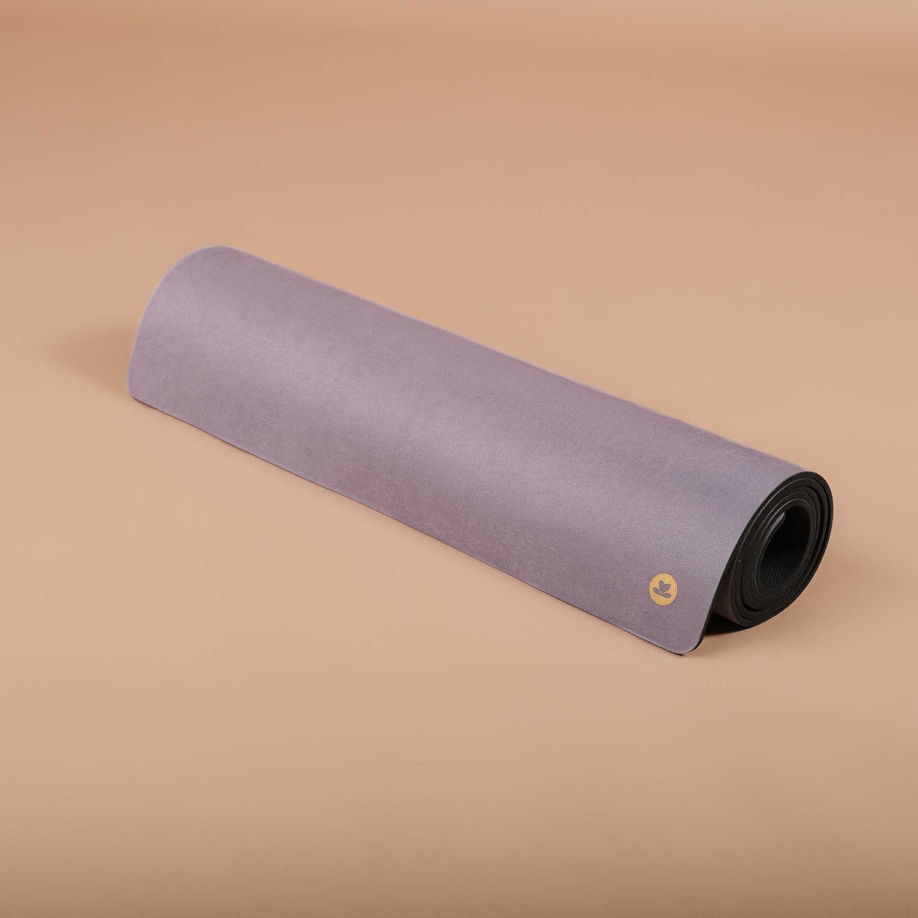 Tapis de yoga en velours Fleur de vie or Print gris