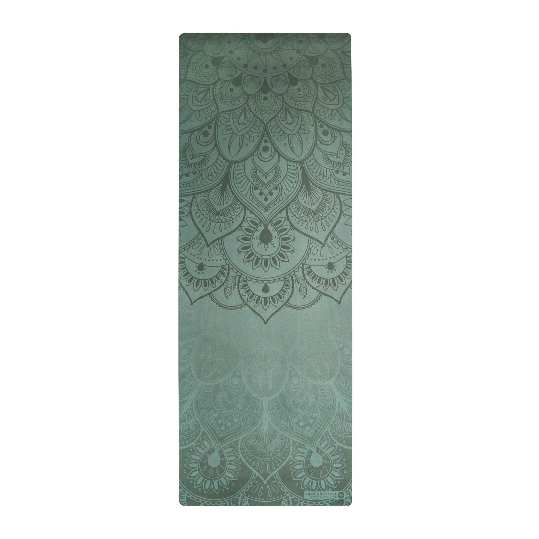 Tapis de yoga velours Mandala vert sapin