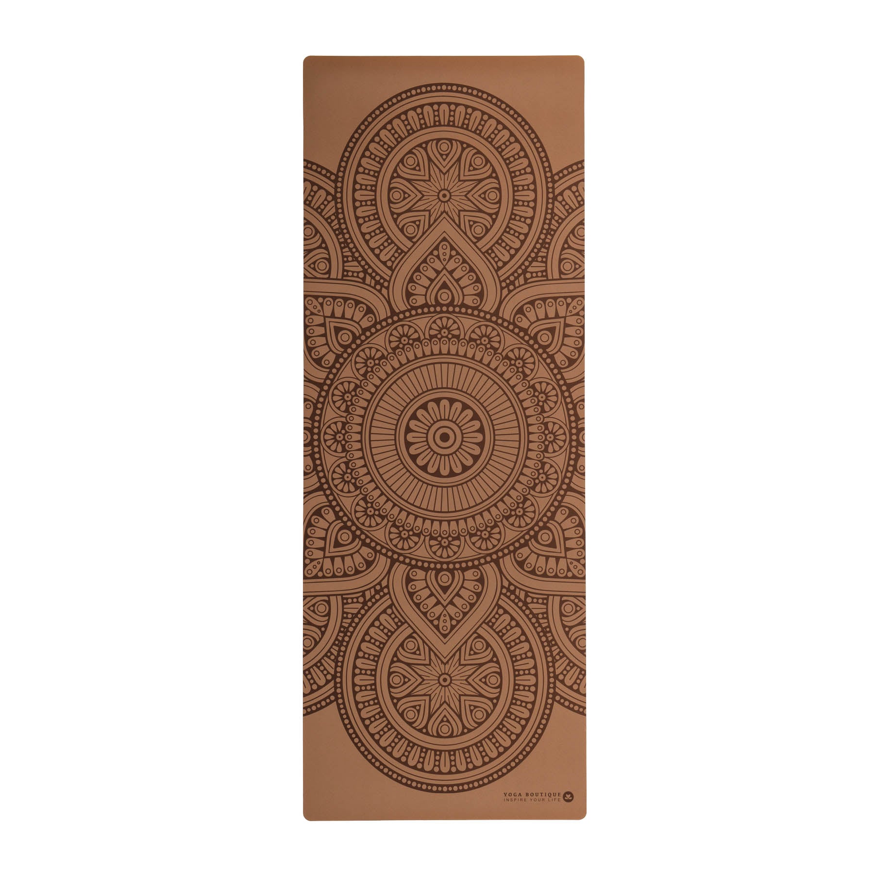 Tapis de yoga SuperGrip 2.0 Mandala tapis de yoga coffee très antidérapant en caoutchouc naturel avec une bonne tenue