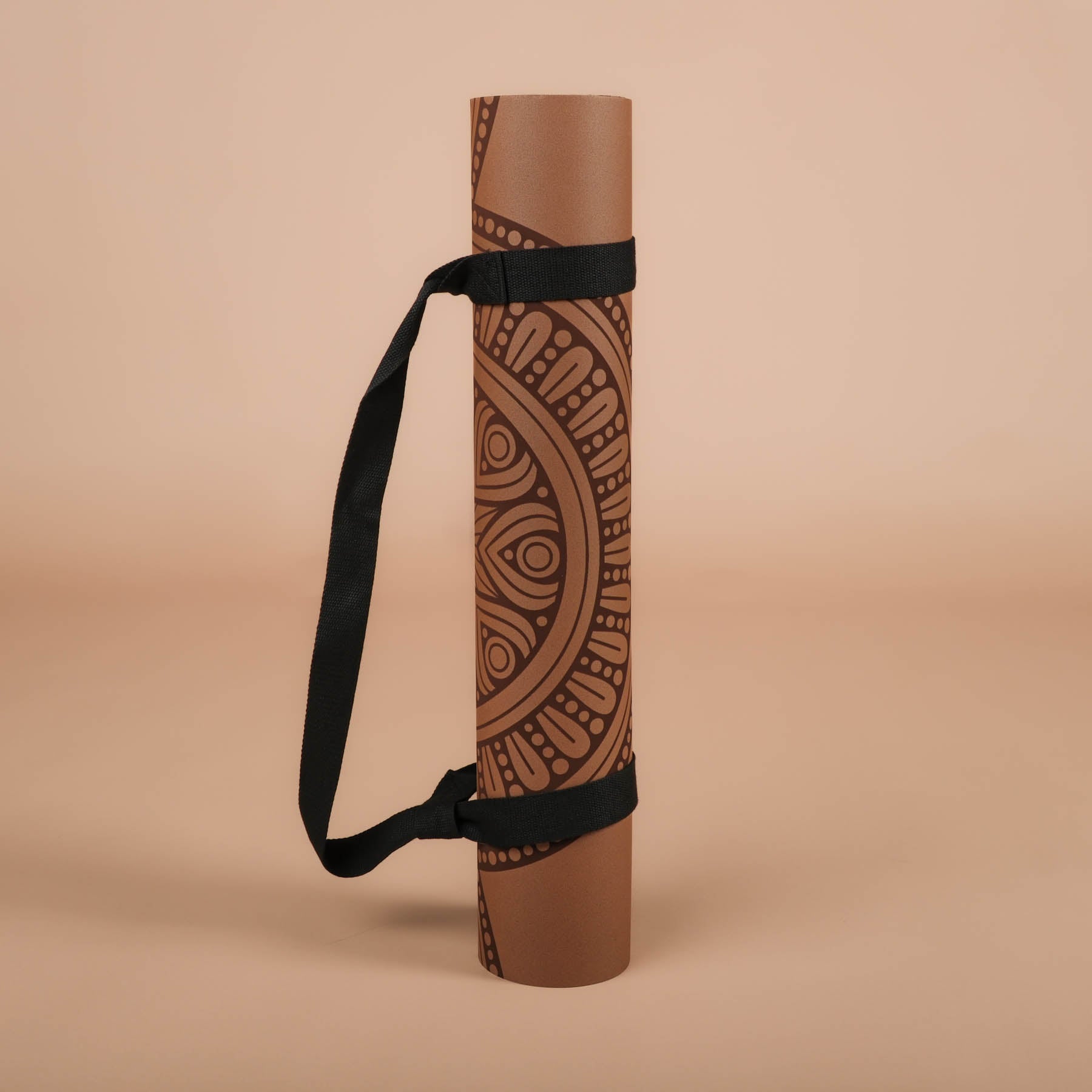 Tapis de yoga SuperGrip 2.0 Mandala tapis de yoga coffee très antidérapant en caoutchouc naturel avec une bonne tenue
