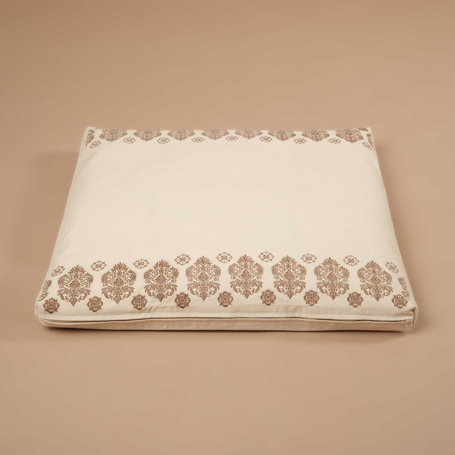 Tapis de méditation Zabuton Fleur-de-Lys brun