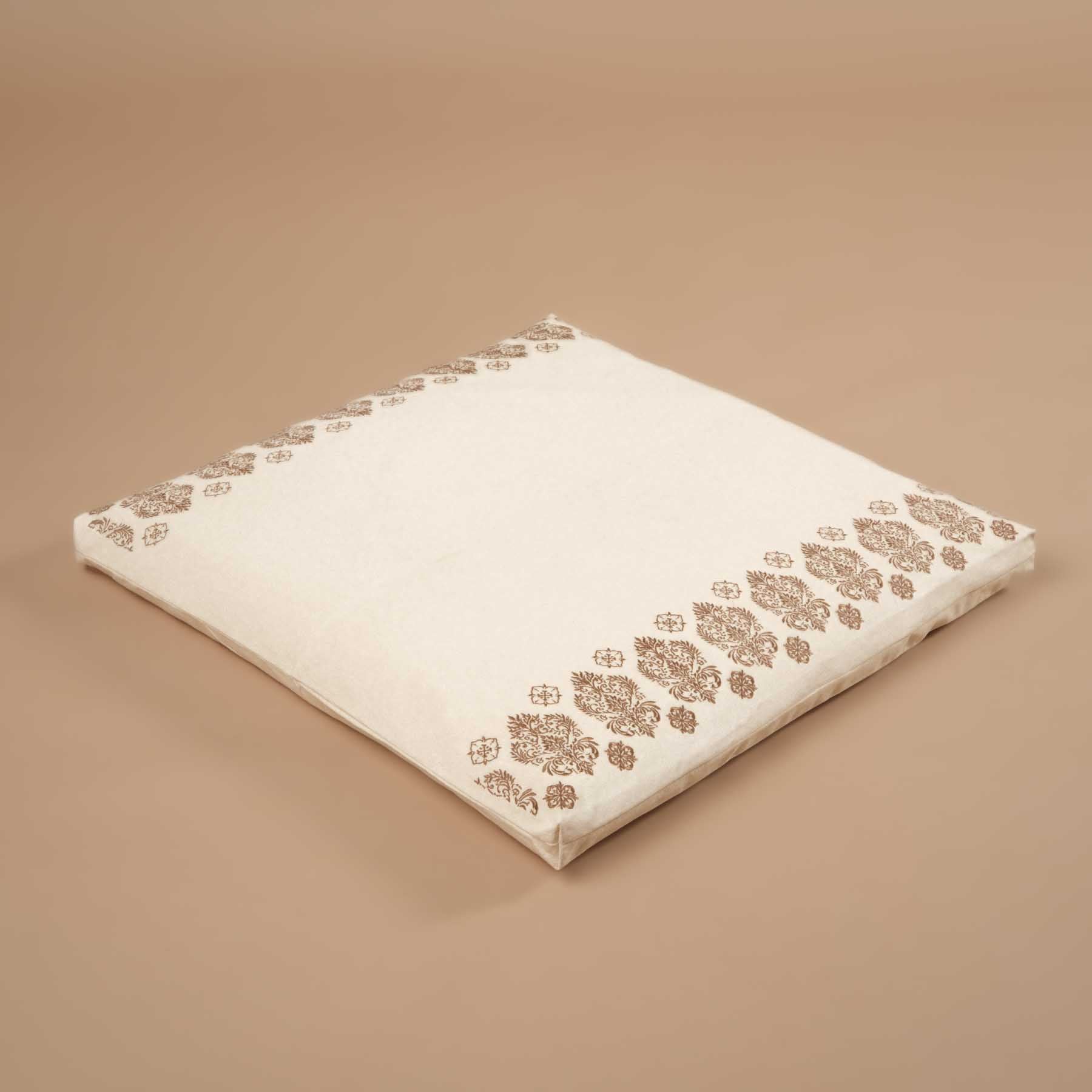 Tapis de méditation Zabuton Fleur-de-Lys brun