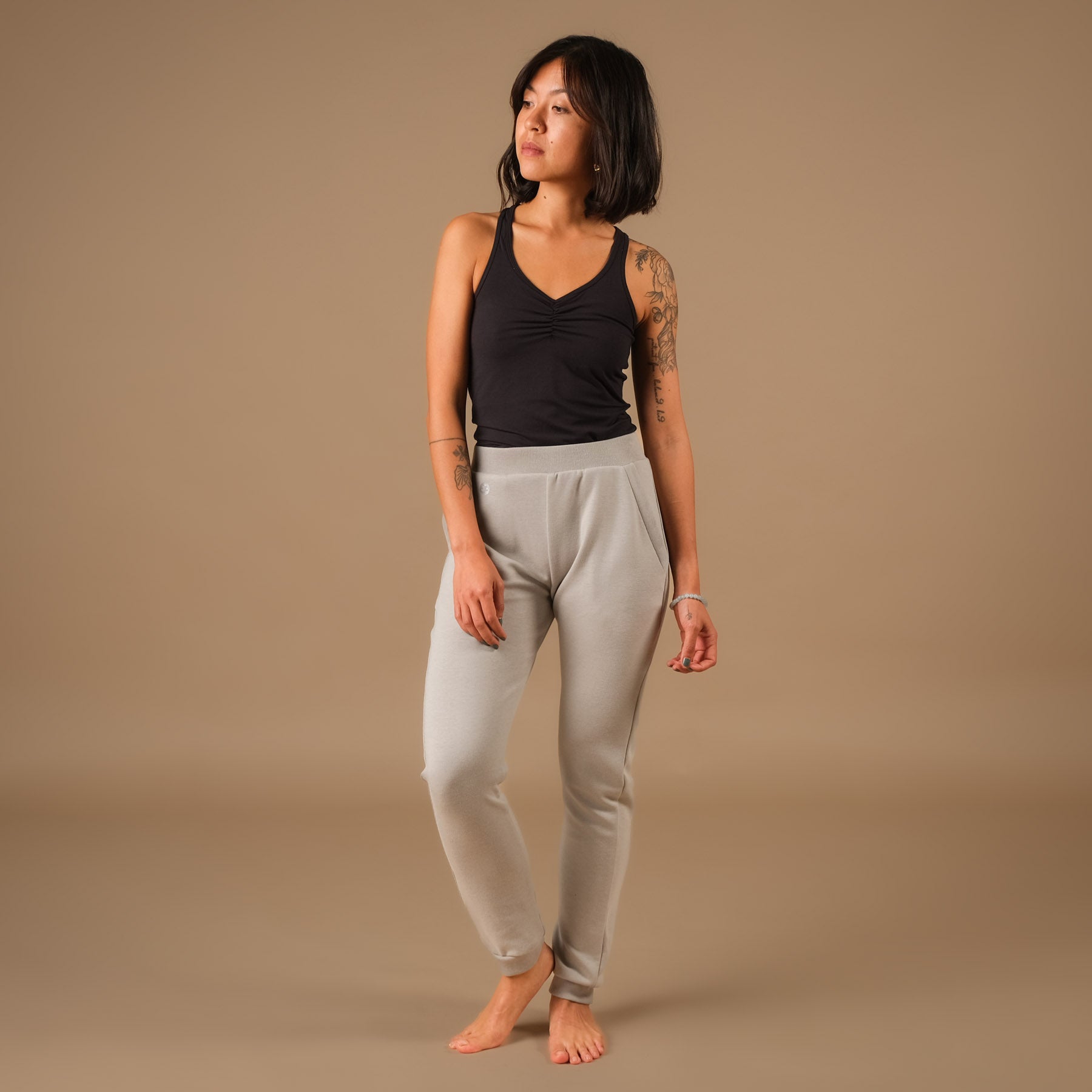 Pantalon de jogging de yoga unisexe Cosy gris