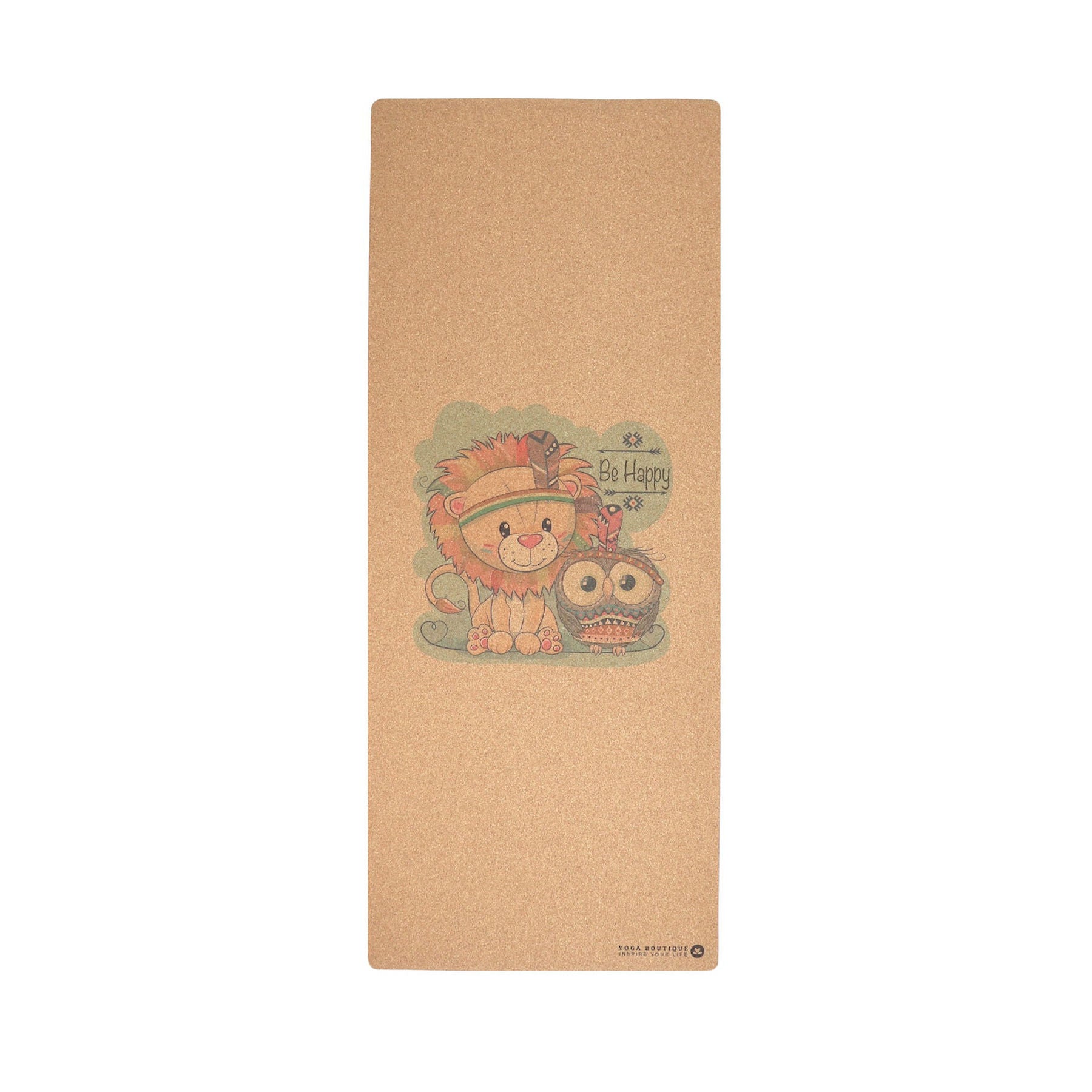 Tapis de yoga pour enfants en liège "Be happy".