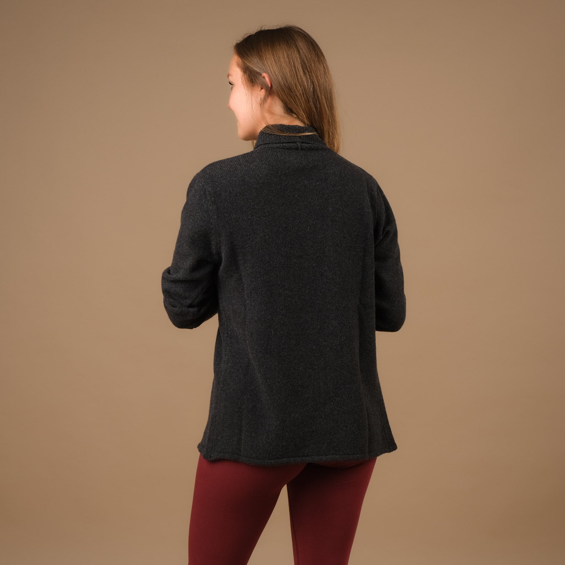 Cardigan en cachemire, cardigan de yoga, durable, élégant anthracite