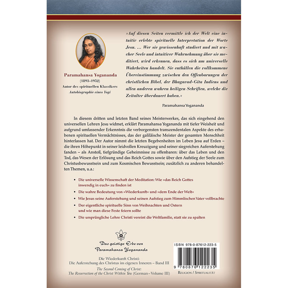 Le Retour du Christ - Tome 3 - Livre de Paramahansa Yogananda