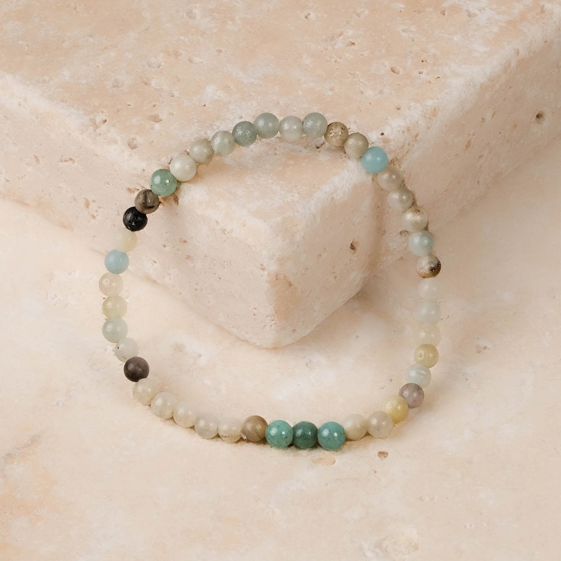 Bracelet de pierres précieuses Amazonite 4mm Boutique suisse