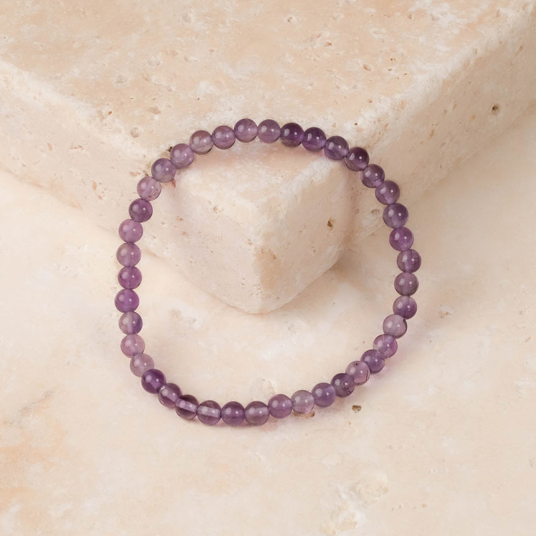 Bracelet de pierres précieuses Améthyste 4mm