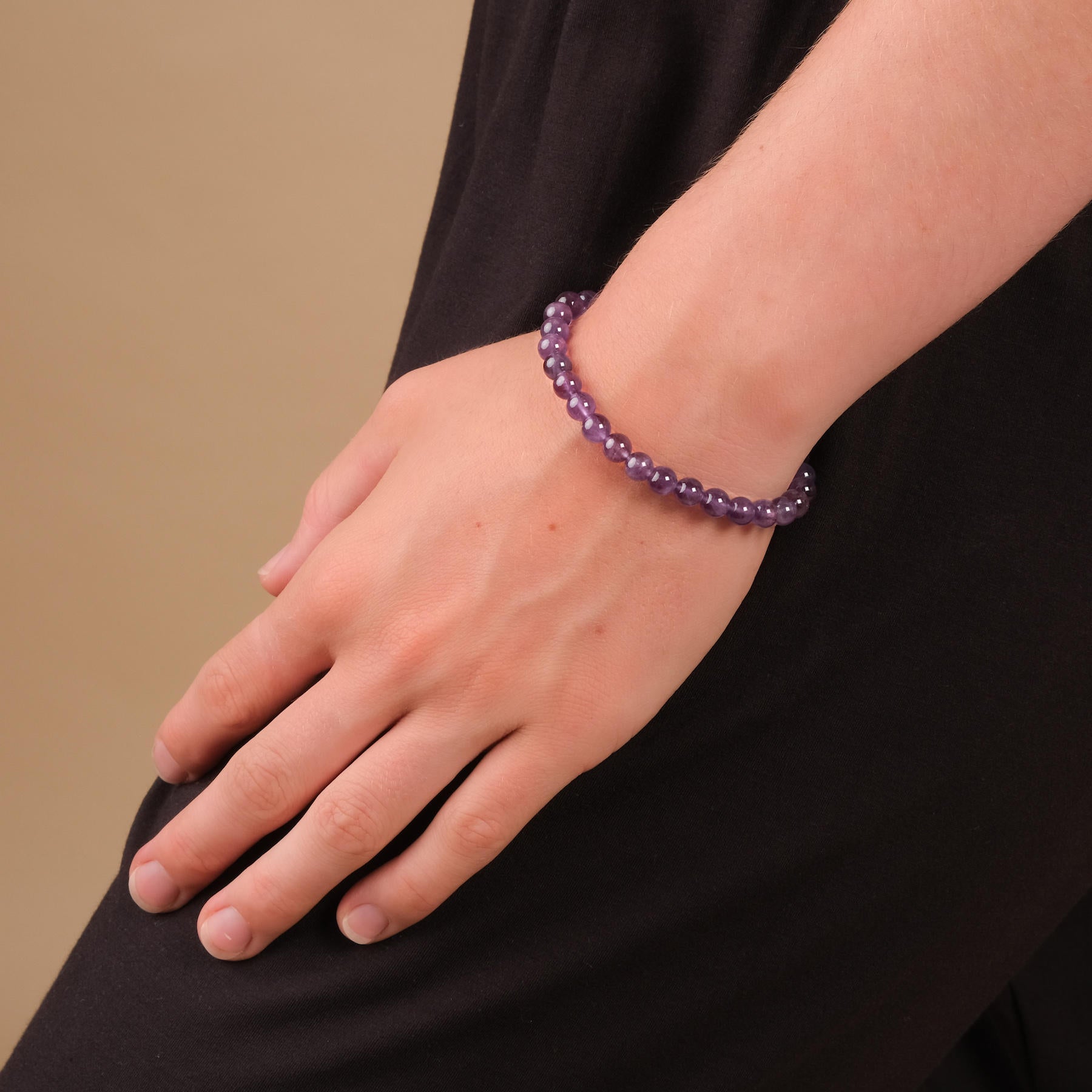 Bracelet de pierres précieuses Améthyste 6mm
