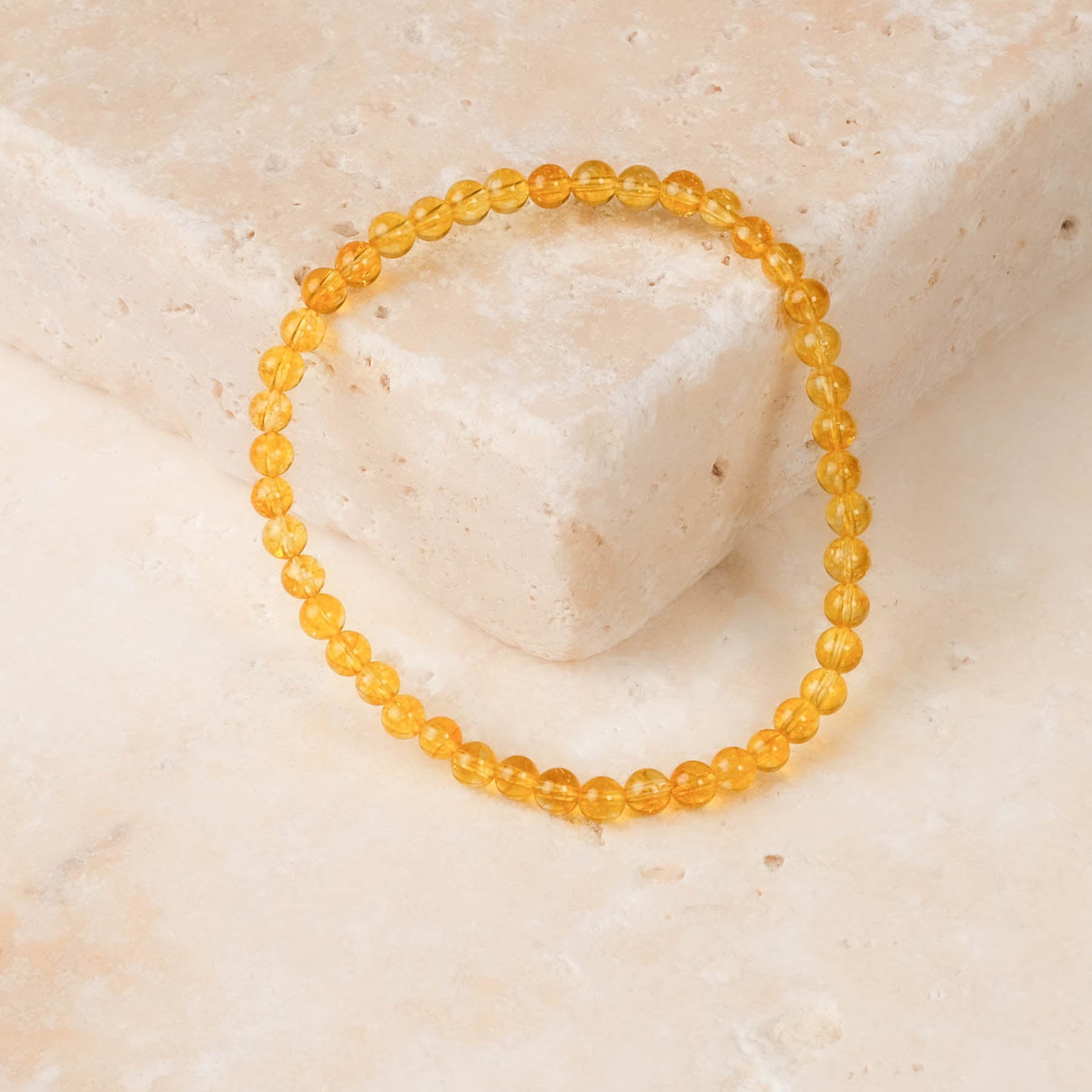 Bracelet de pierres précieuses Citrine 4mm