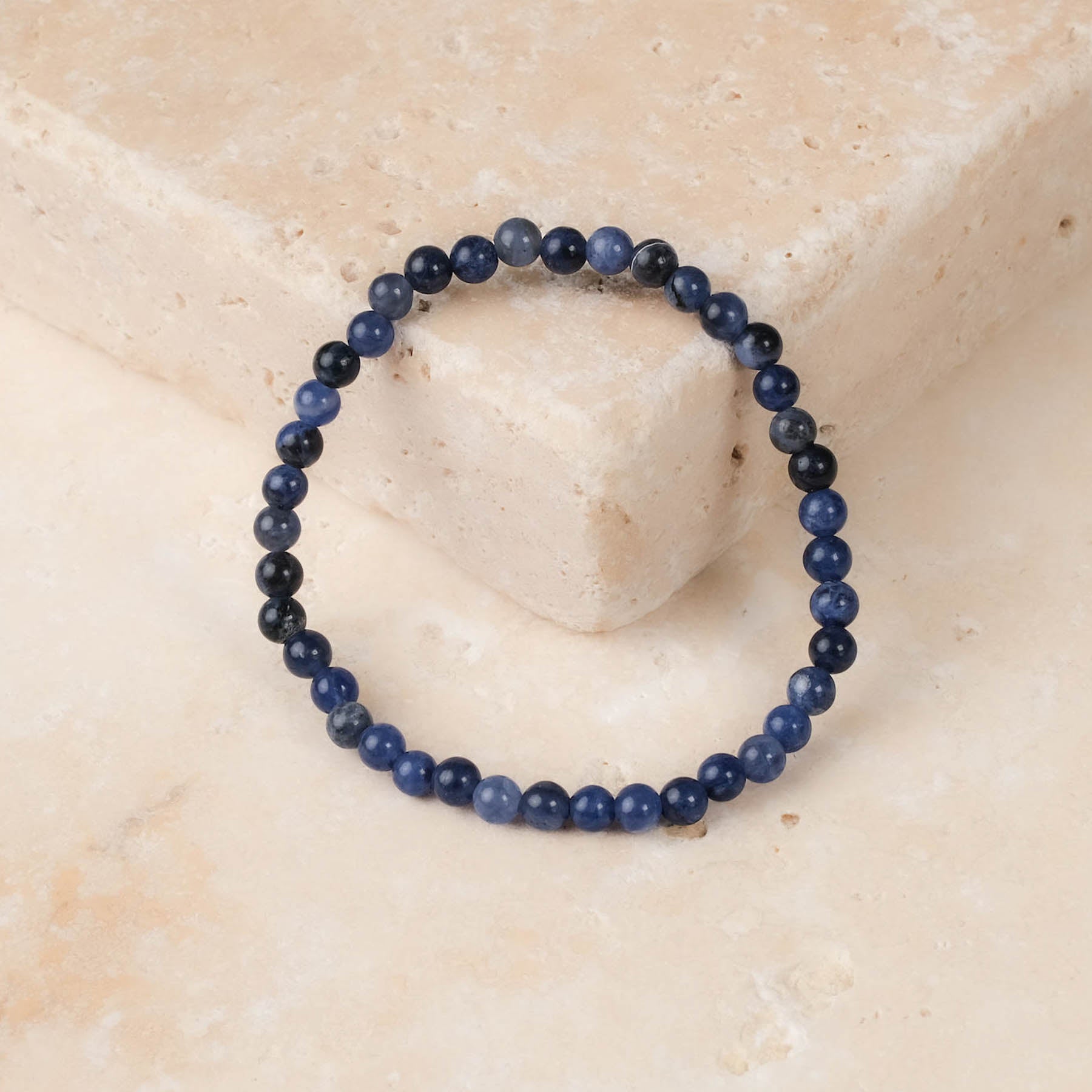 Bracelet de pierres précieuses Sodalite 4mm
