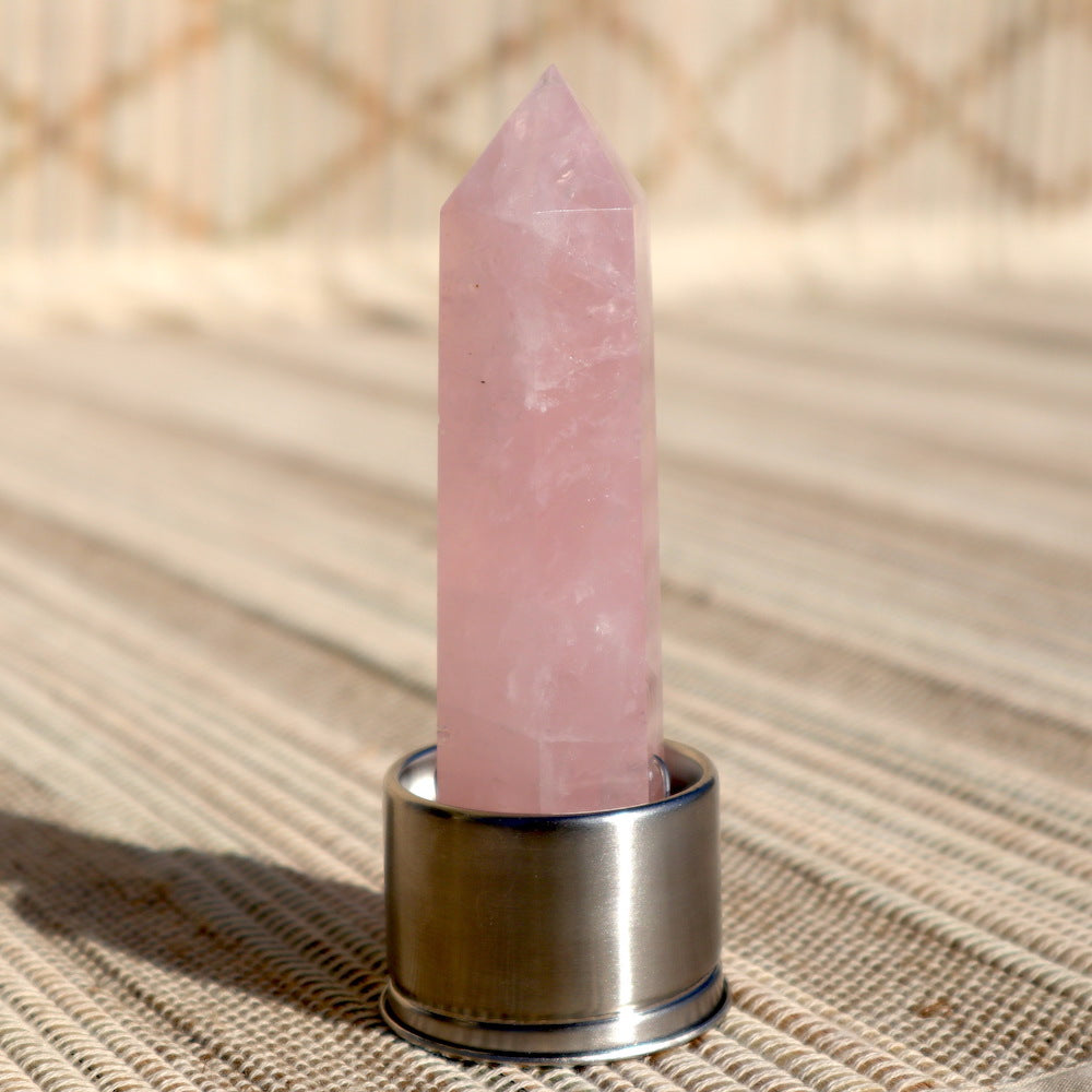 Pointe de remplacement Bouteille d'eau en pierre précieuse Quartz rose