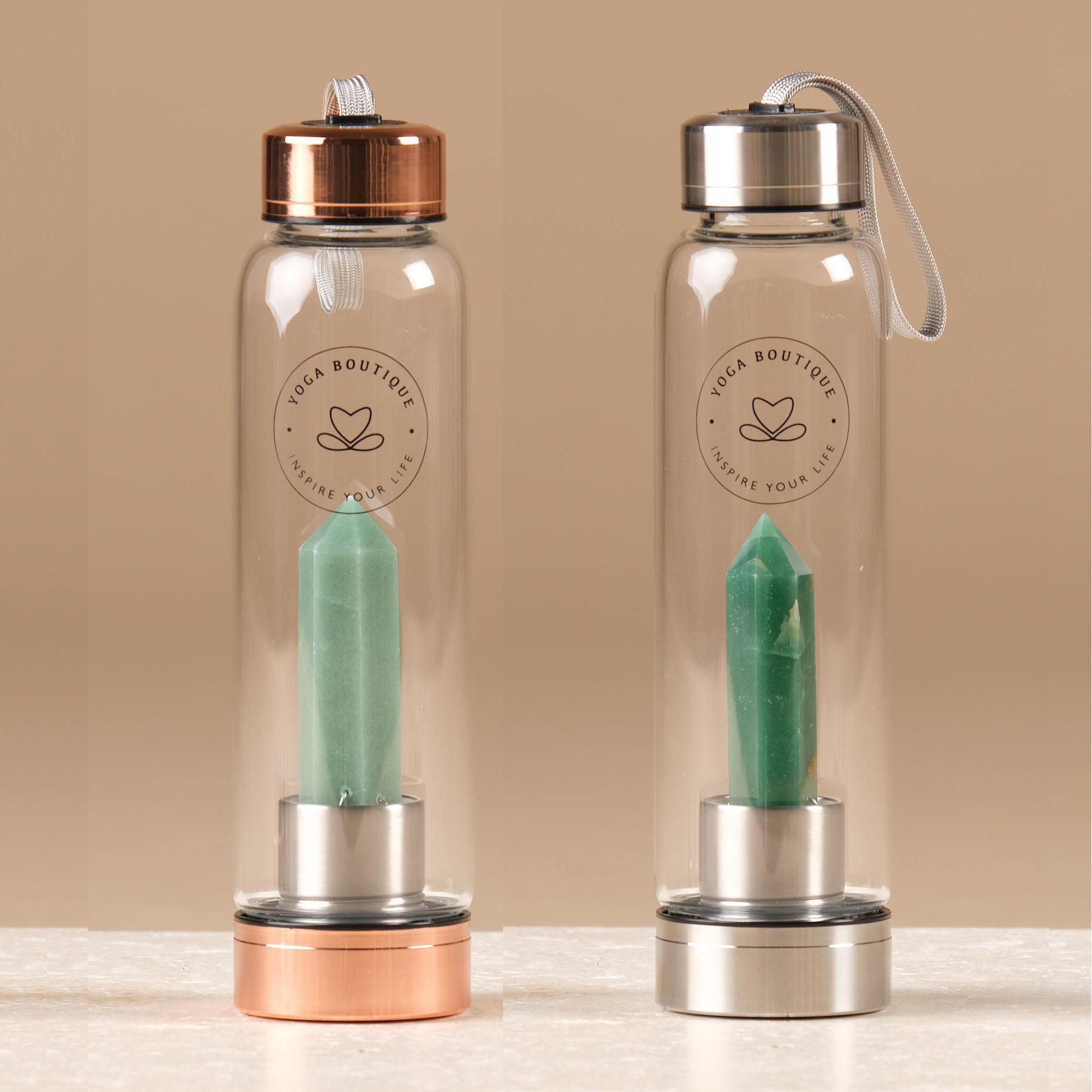 Bouteilles d'eau en pierre précieuse Aventurine