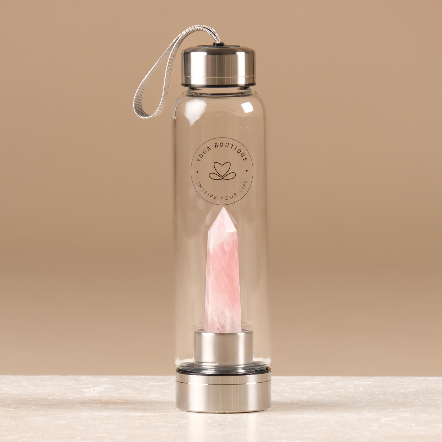 Pierre précieuse Bouteille d'eau Quartz rose