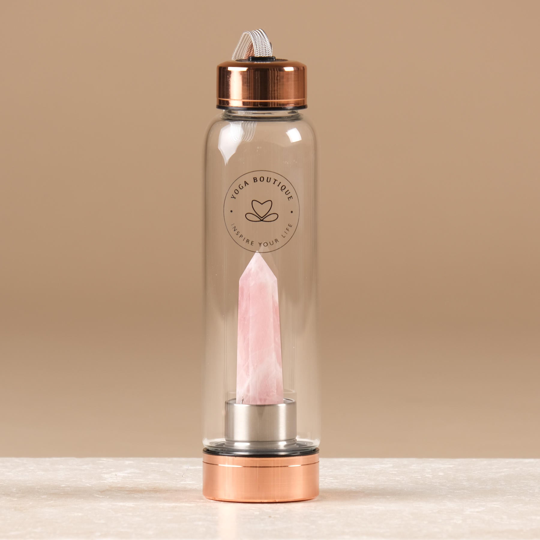 Pierre précieuse Bouteille d'eau Quartz rose