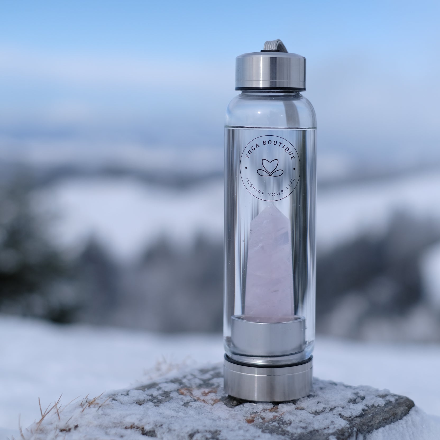 Pierre précieuse Bouteille d'eau Quartz rose