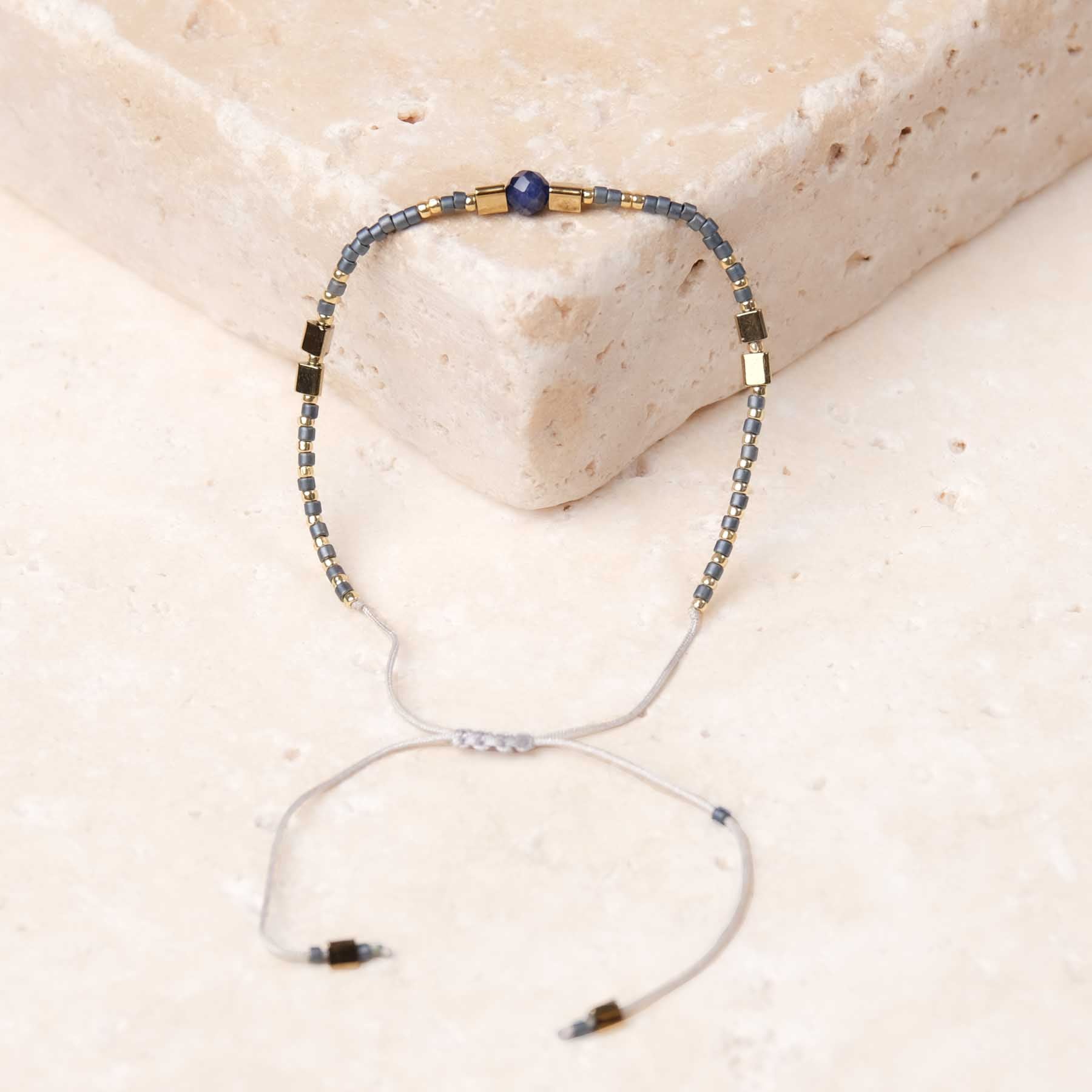 Bracelet d'amitié Miyuki bleu