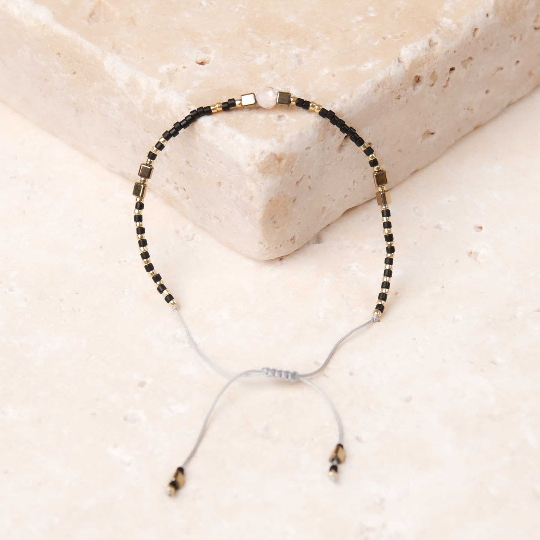 Bracelet d'amitié Miyuki noir