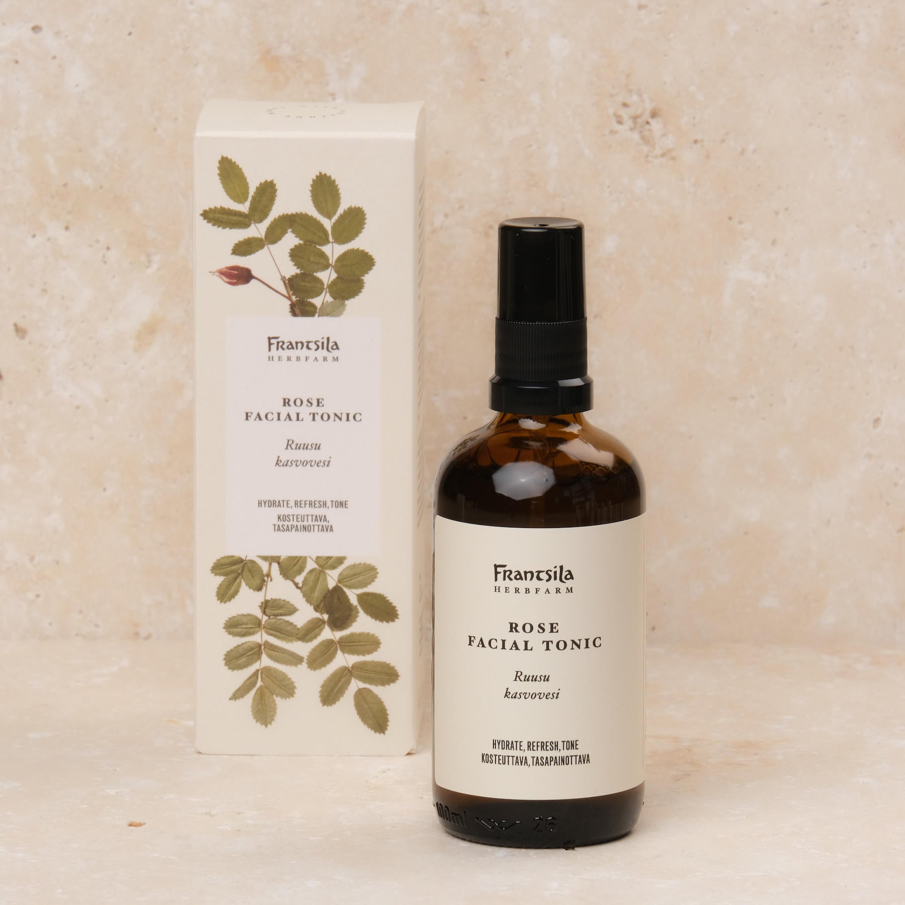 La lotion tonique de cosmétique naturelle Midsummer Rose de Frantsila est une lotion tonique rafraîchissante et équilibrante pour tous les types de peau. Sans alcool.